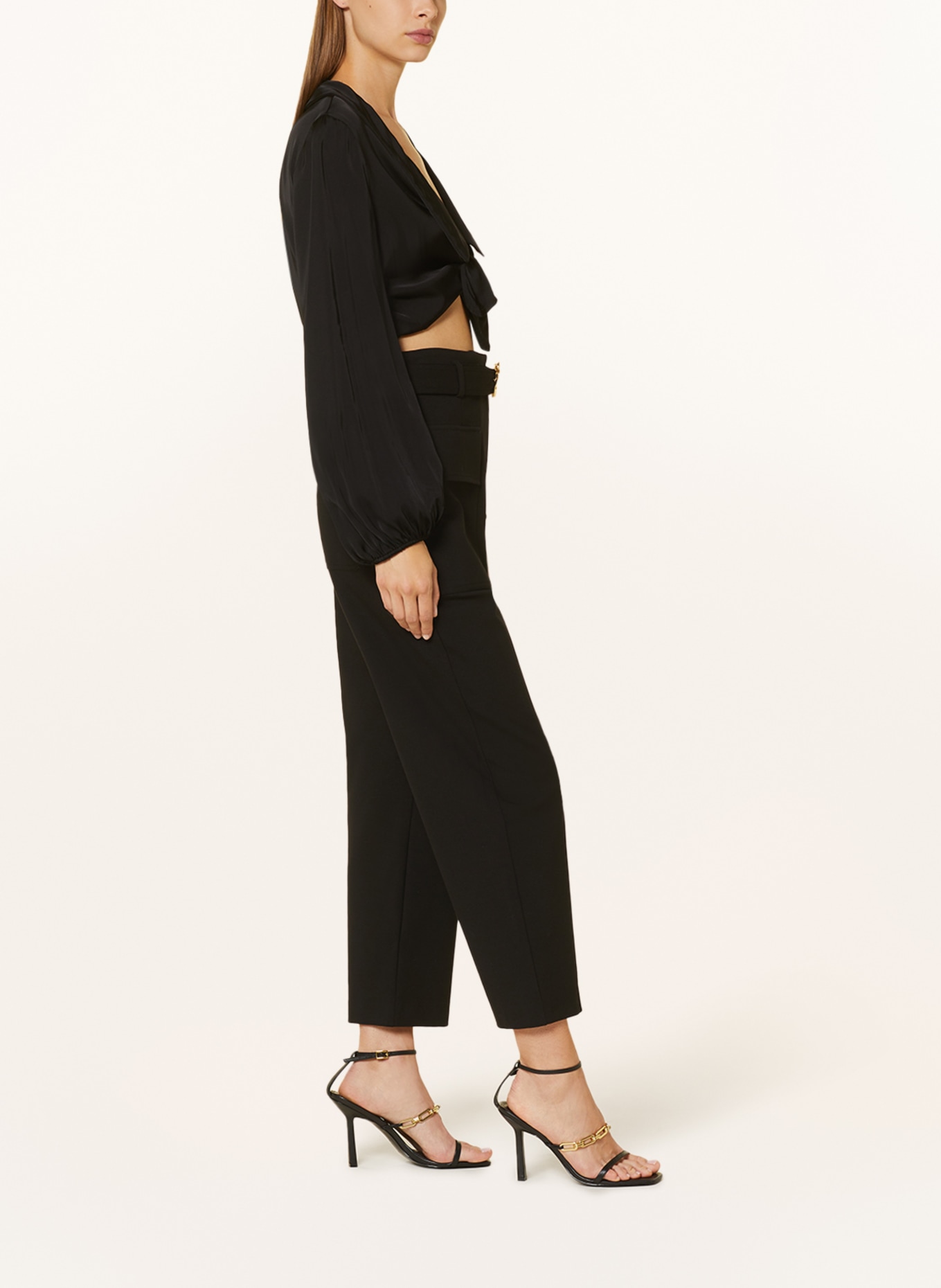 PINKO 7/8 trousers PERLITA made of jersey, Color: BLACK (Image 4)