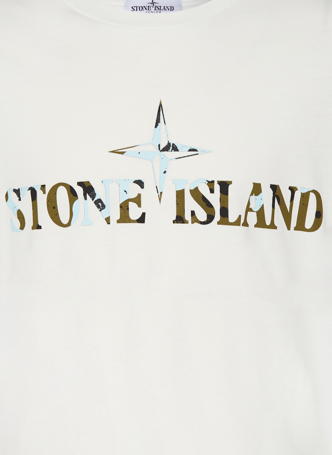STONE ISLAND JUNIOR Koszulka z długim rękawem, Kolor: BIAŁY/ JASNONIEBIESKI/ OLIWKOWY (Obrazek 3)