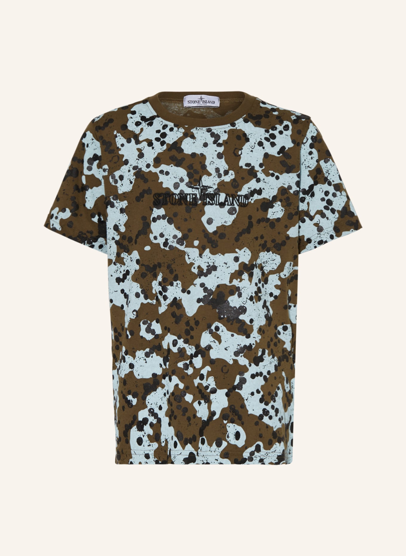 STONE ISLAND JUNIOR T-Shirt, Farbe: OLIV/ HELLBLAU/ SCHWARZ (Bild 1)