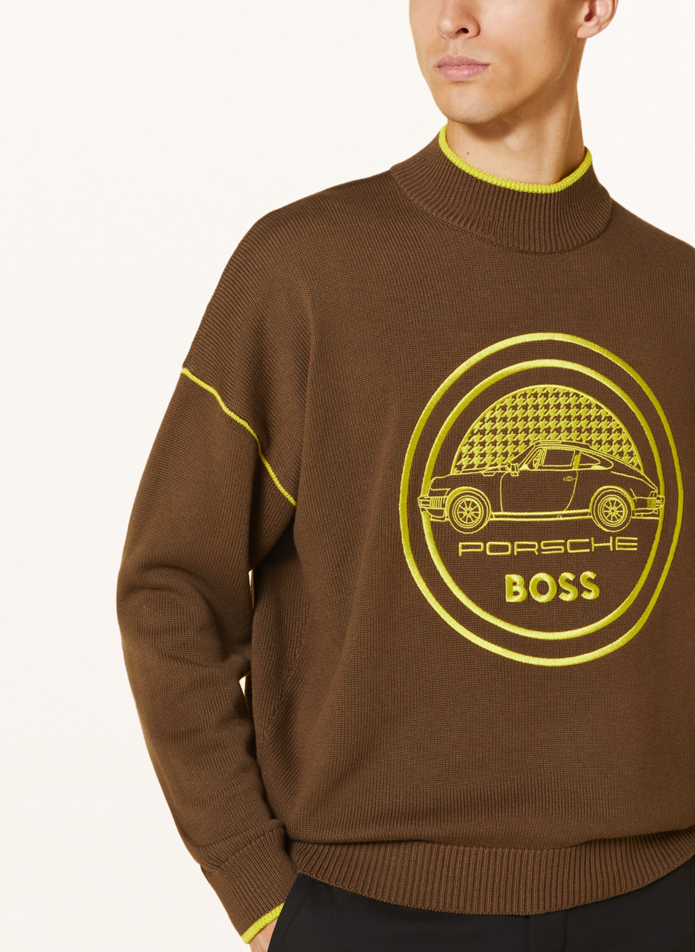 Khaki hugo boss jumper hotsell