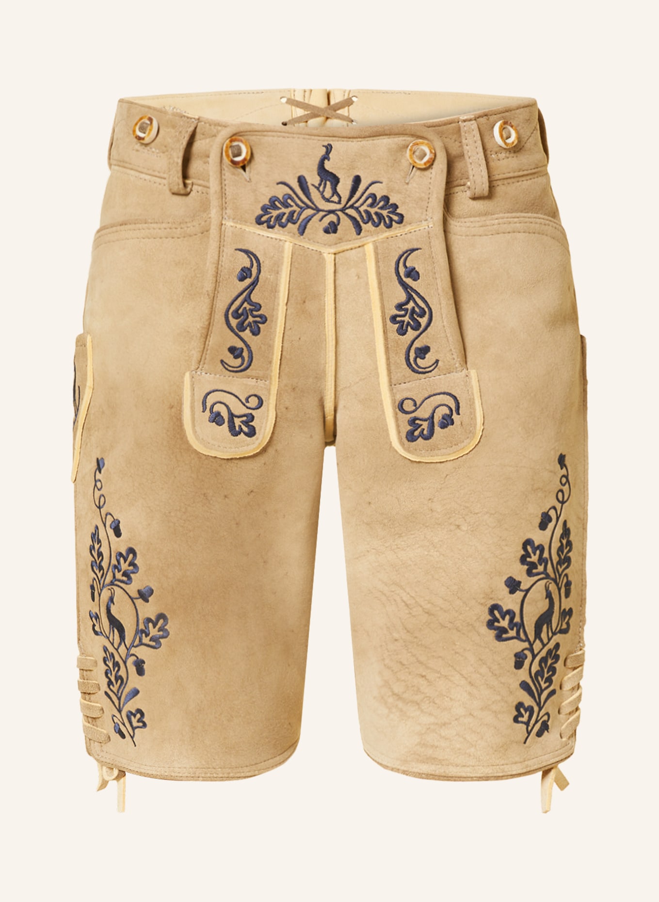OSTARRICHI Spodnie skórzane w stylu ludowym LUDWIG, Kolor: JASNOBRĄZOWY (Obrazek 1)