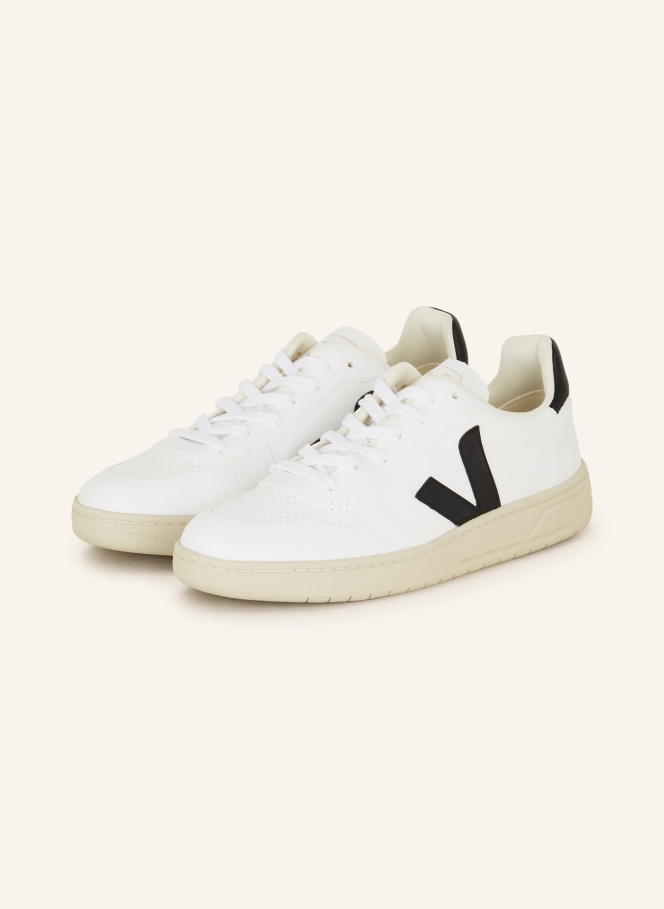 VEJA Sneakers V-10, Color: WHITE/ BLACK (Image 1)