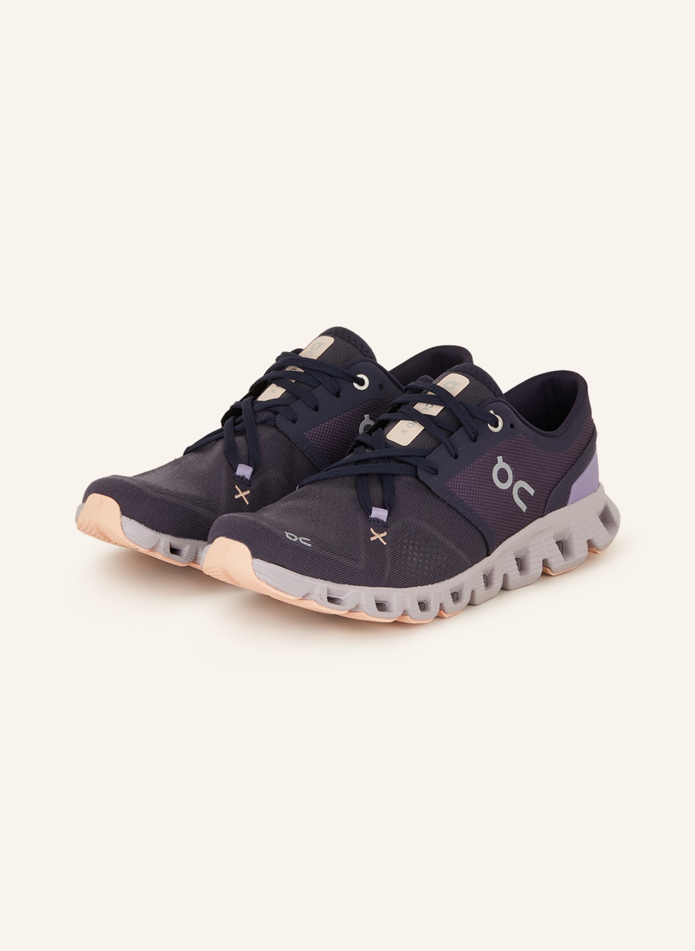 On Fitness shoes CLOUD X 3, Color: DARK GRAY/ PURPLE (Image 1)
