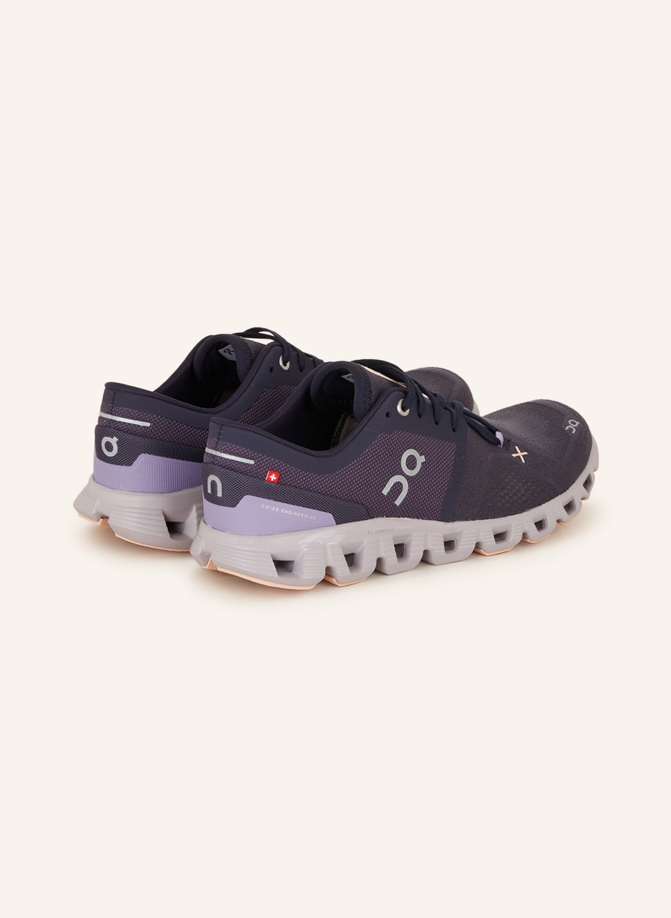 On Fitness shoes CLOUD X 3, Color: DARK GRAY/ PURPLE (Image 2)