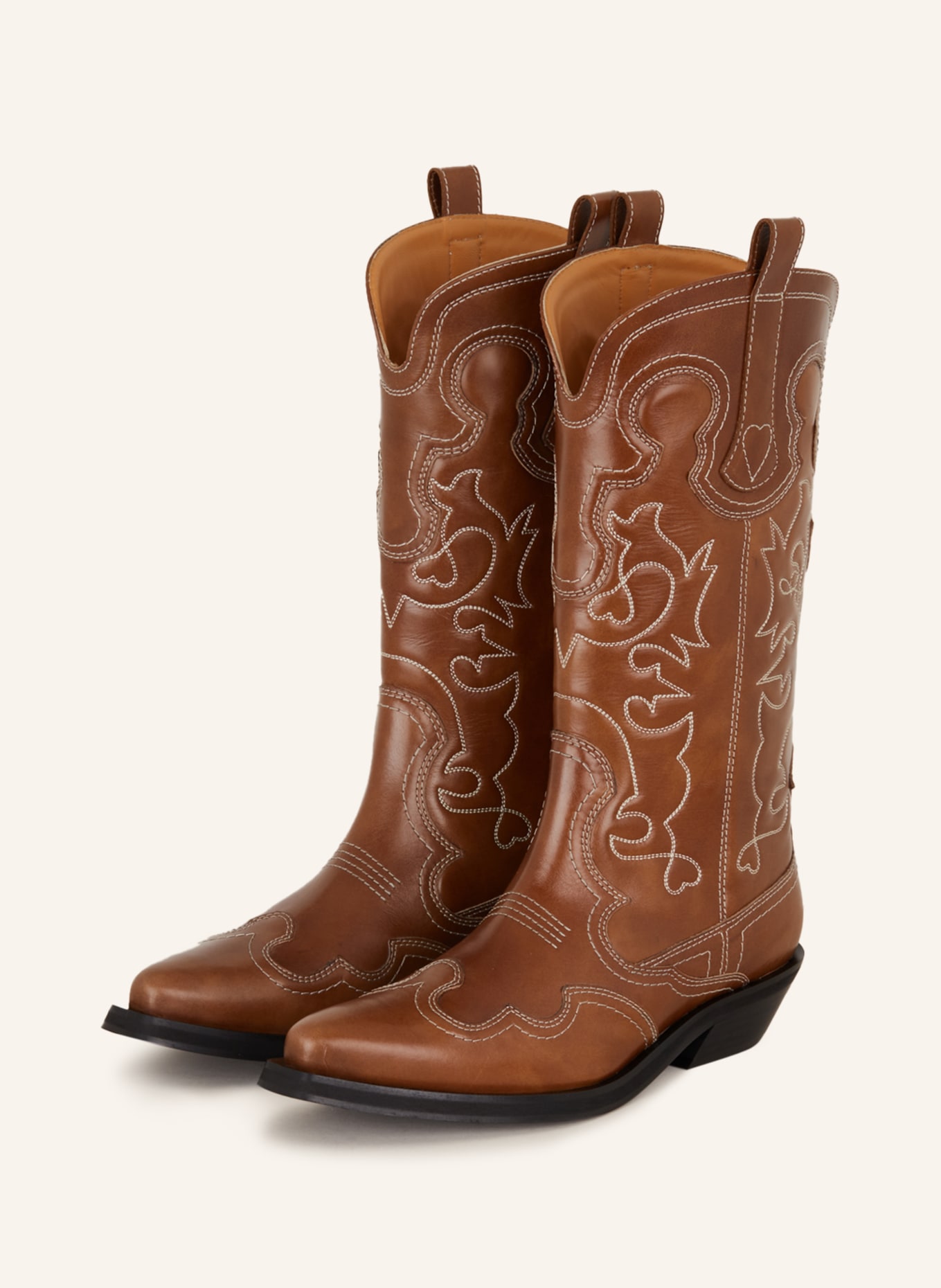 GANNI Cowboy boots, Color: BROWN (Image 1)