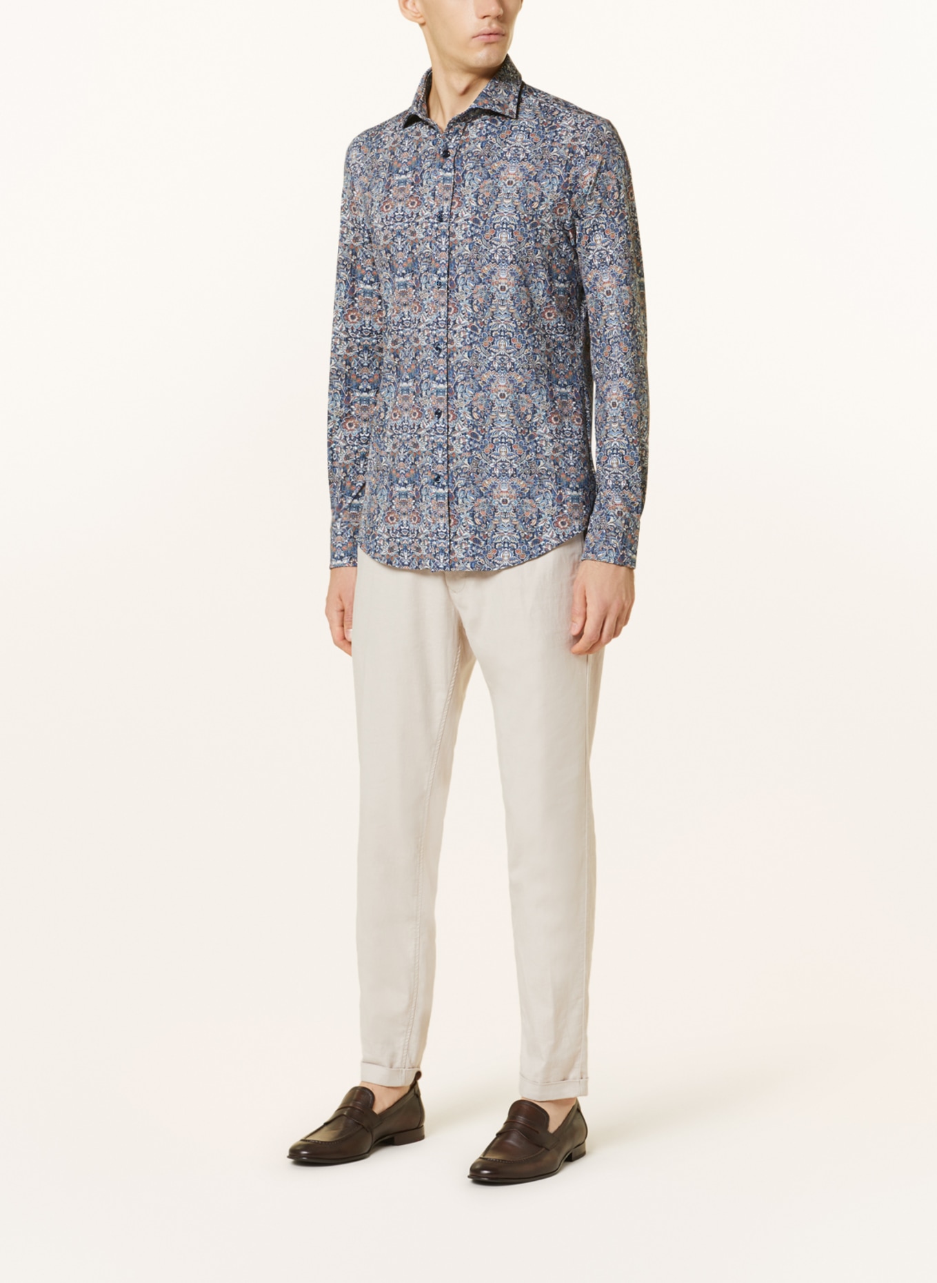 PAUL & SHARK Koszula z dżerseju regular fit: GRANATOWY / BIAŁY / CIEMNOPOMARAŃCZOWY