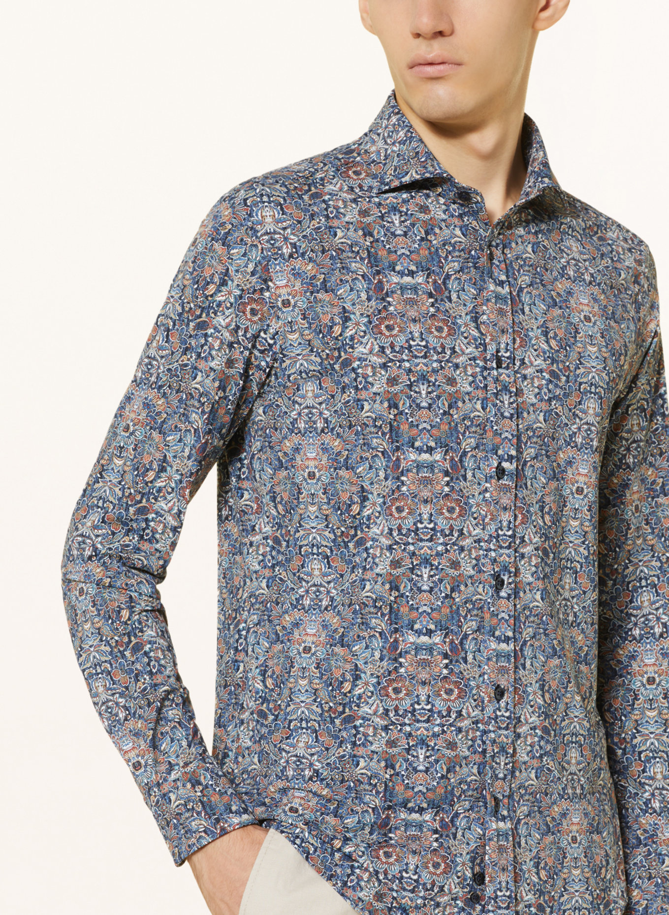 PAUL & SHARK Koszula z dżerseju regular fit: GRANATOWY / BIAŁY / CIEMNOPOMARAŃCZOWY