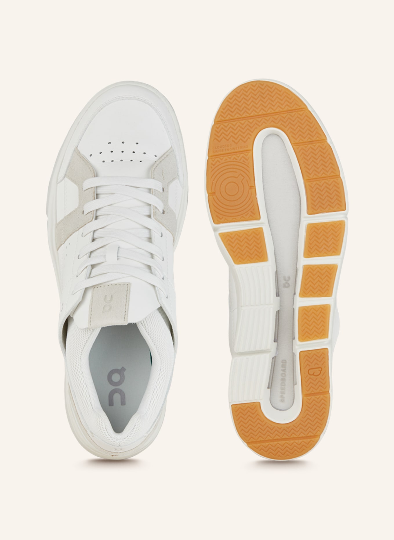 On Sneakers THE ROGER CLUBHOUSE, Color: WHITE/ LIGHT GRAY (Image 5)