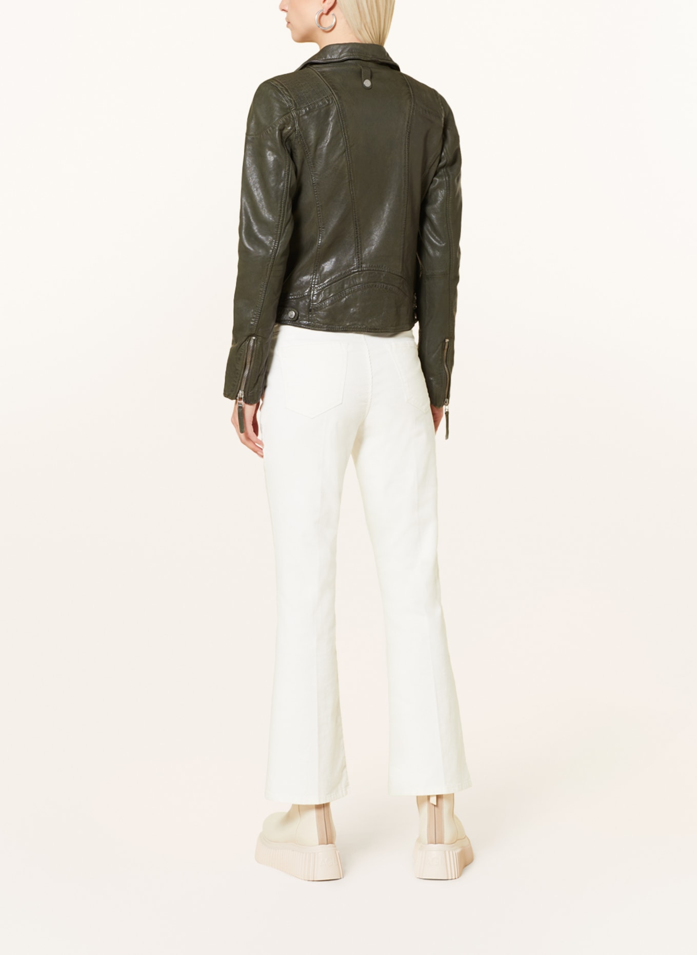 gipsy Leather jacket GWMAIZY, Color: KHAKI (Image 3)