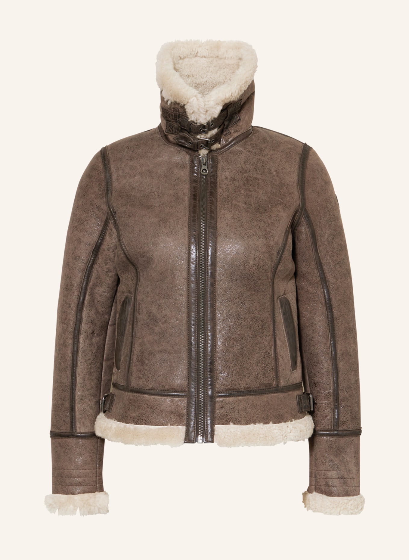 gipsy Leather jacket GWSKYE with lambskin, Color: DARK BROWN/ LIGHT BROWN (Image 1)