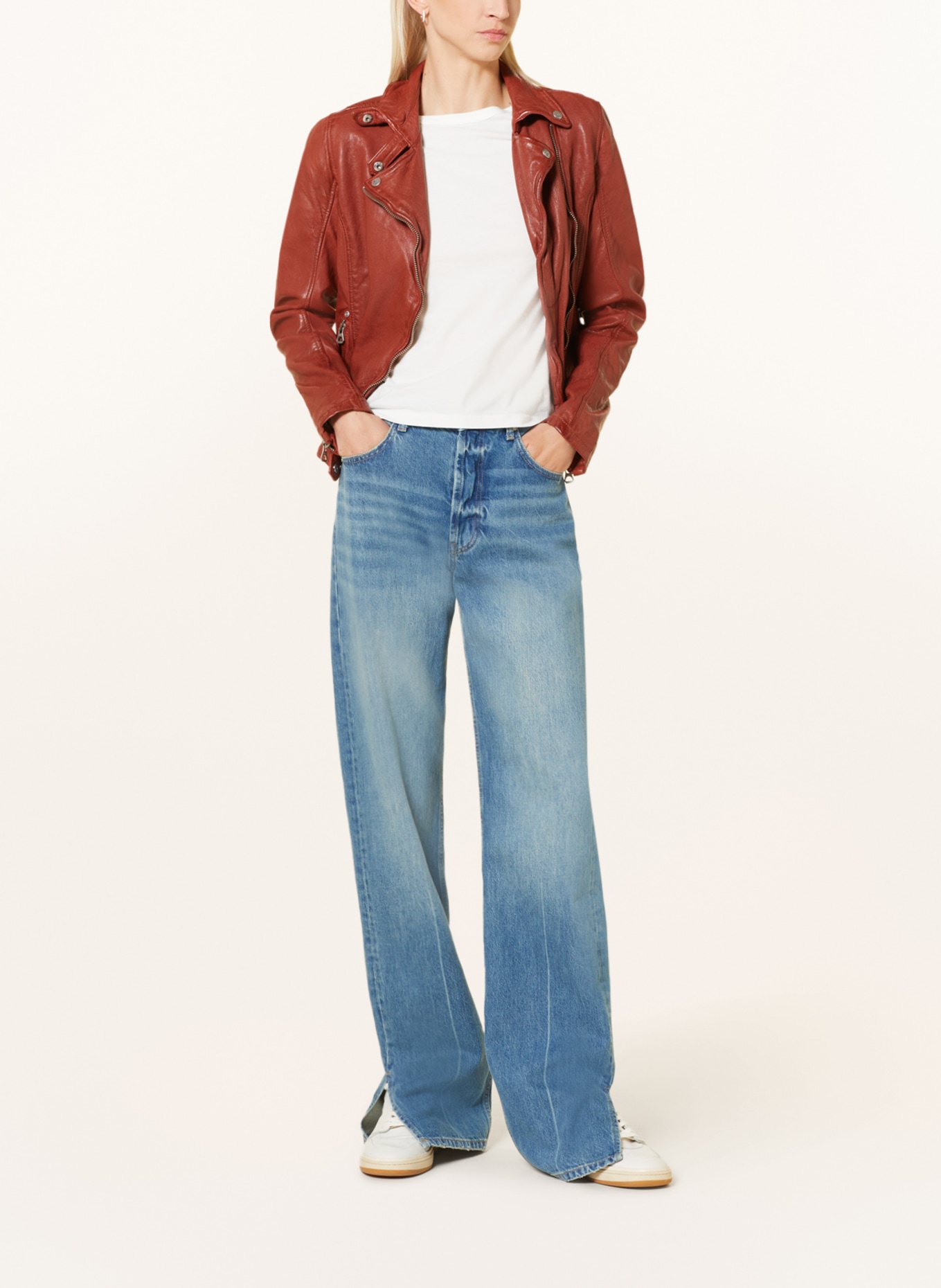 gipsy Leather jacket GWFAYE, Color: DARK RED (Image 2)