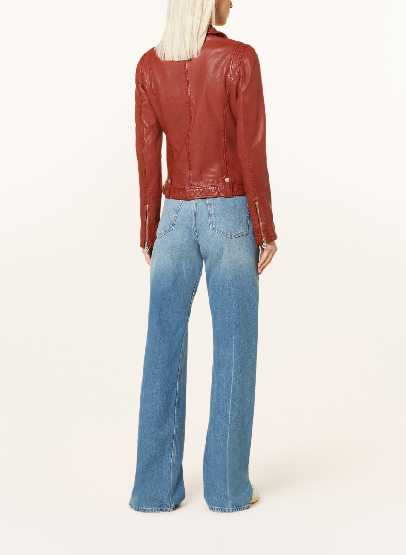 gipsy Leather jacket GWFAYE, Color: DARK RED (Image 3)