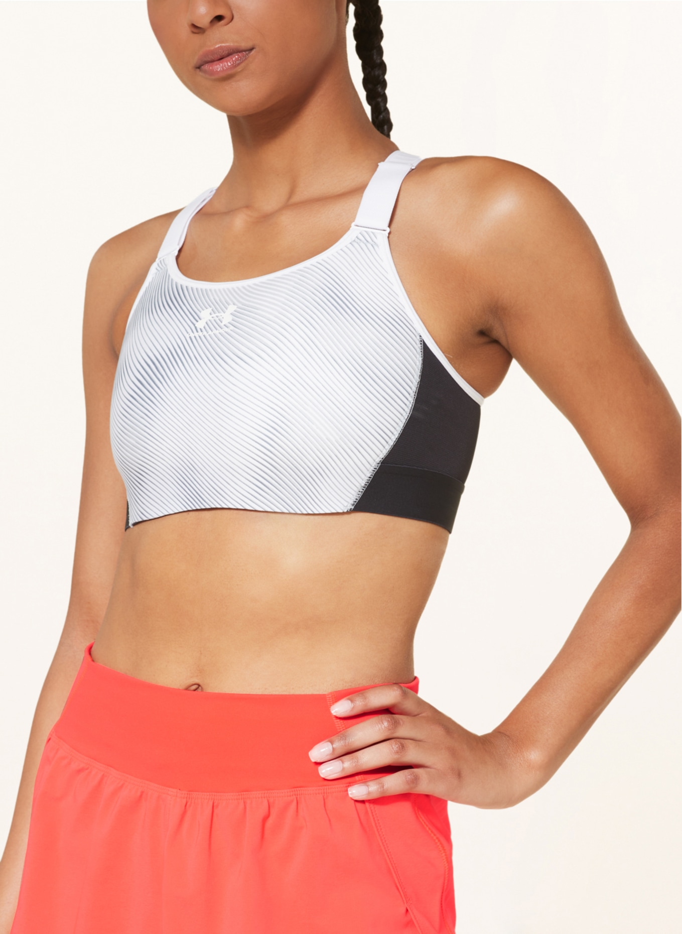 UNDER ARMOUR Sports bra HEATGEAR® HIGH in white/ black