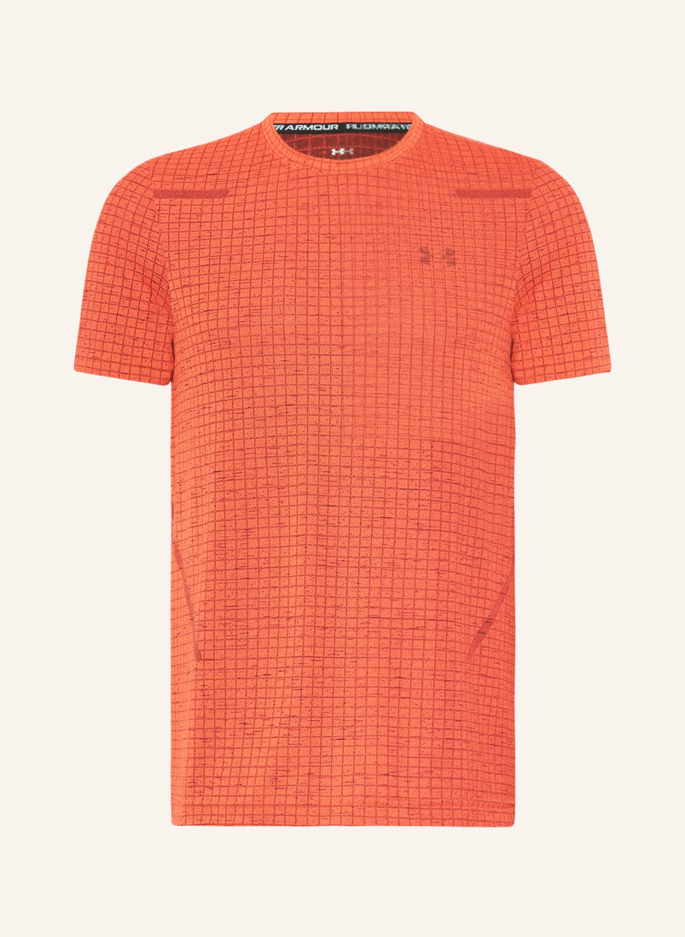 UNDER ARMOUR T-shirt SEAMLESS GRID with mesh, Color: RED/ BLACK (Image 1)