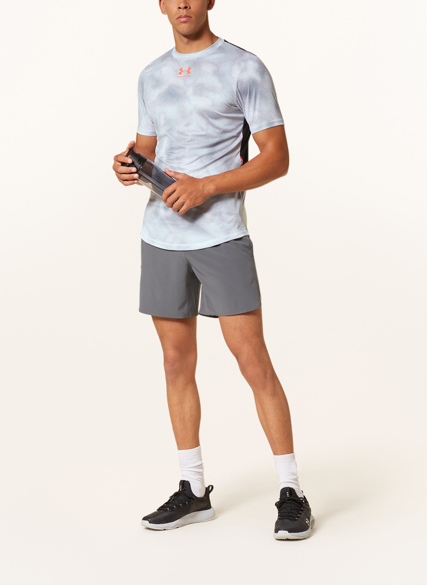 UNDER ARMOUR T-shirt CHALLENGER PRO with mesh, Color: WHITE/ GRAY (Image 2)