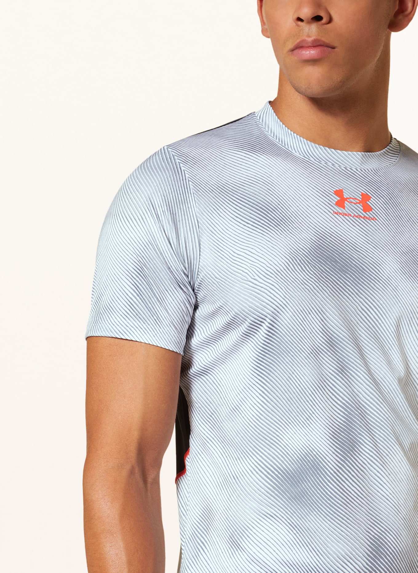 UNDER ARMOUR T-shirt CHALLENGER PRO with mesh, Color: WHITE/ GRAY (Image 4)