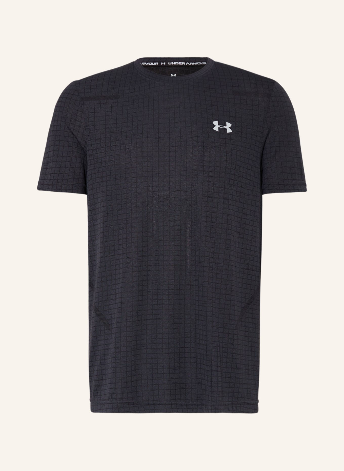 UNDER ARMOUR T-shirt SEAMLESS GRID with mesh, Color: BLACK (Image 1)