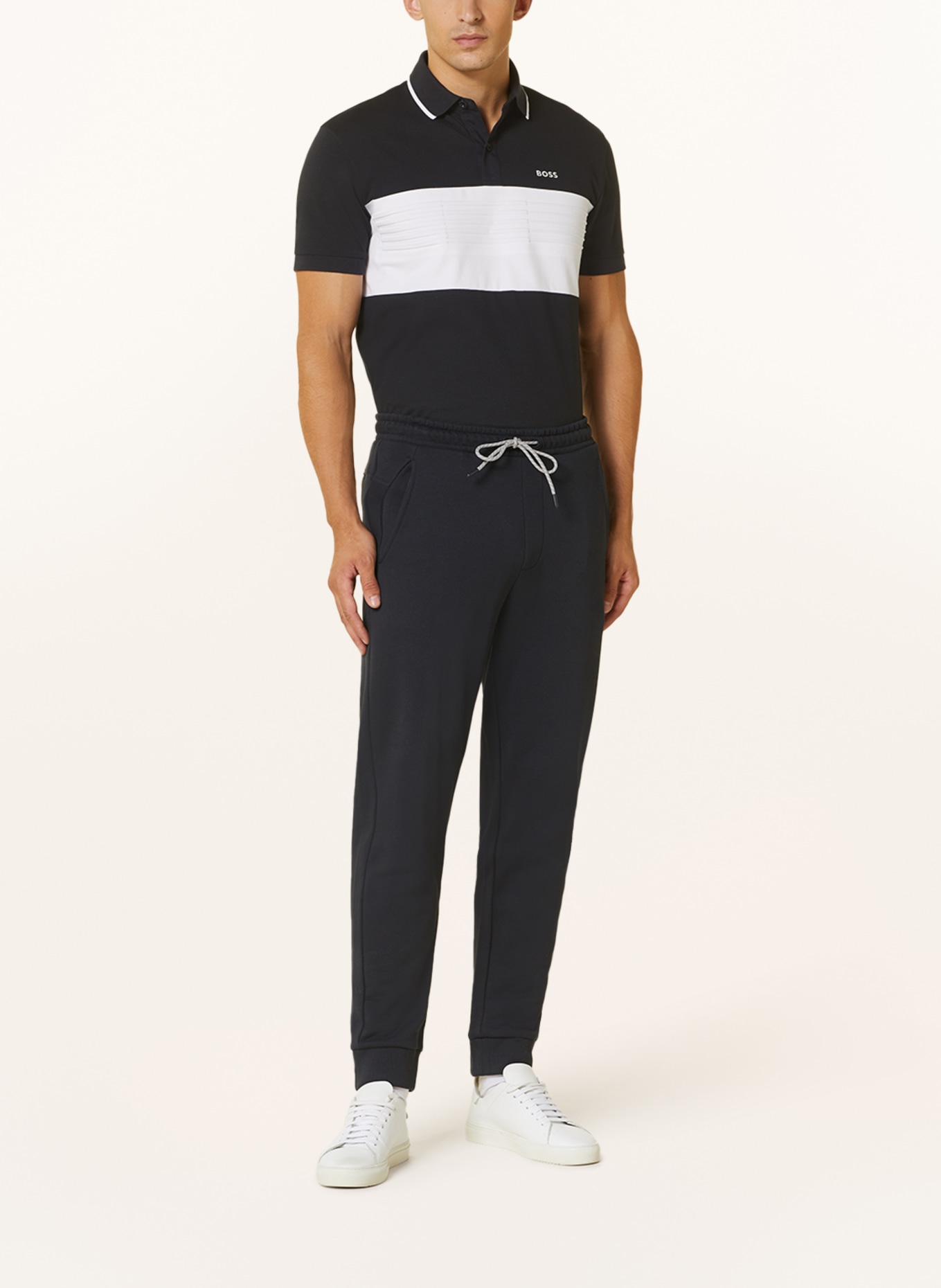 BOSS Jersey polo shirt PAVEL regular fit, Color: BLACK/ WHITE (Image 2)