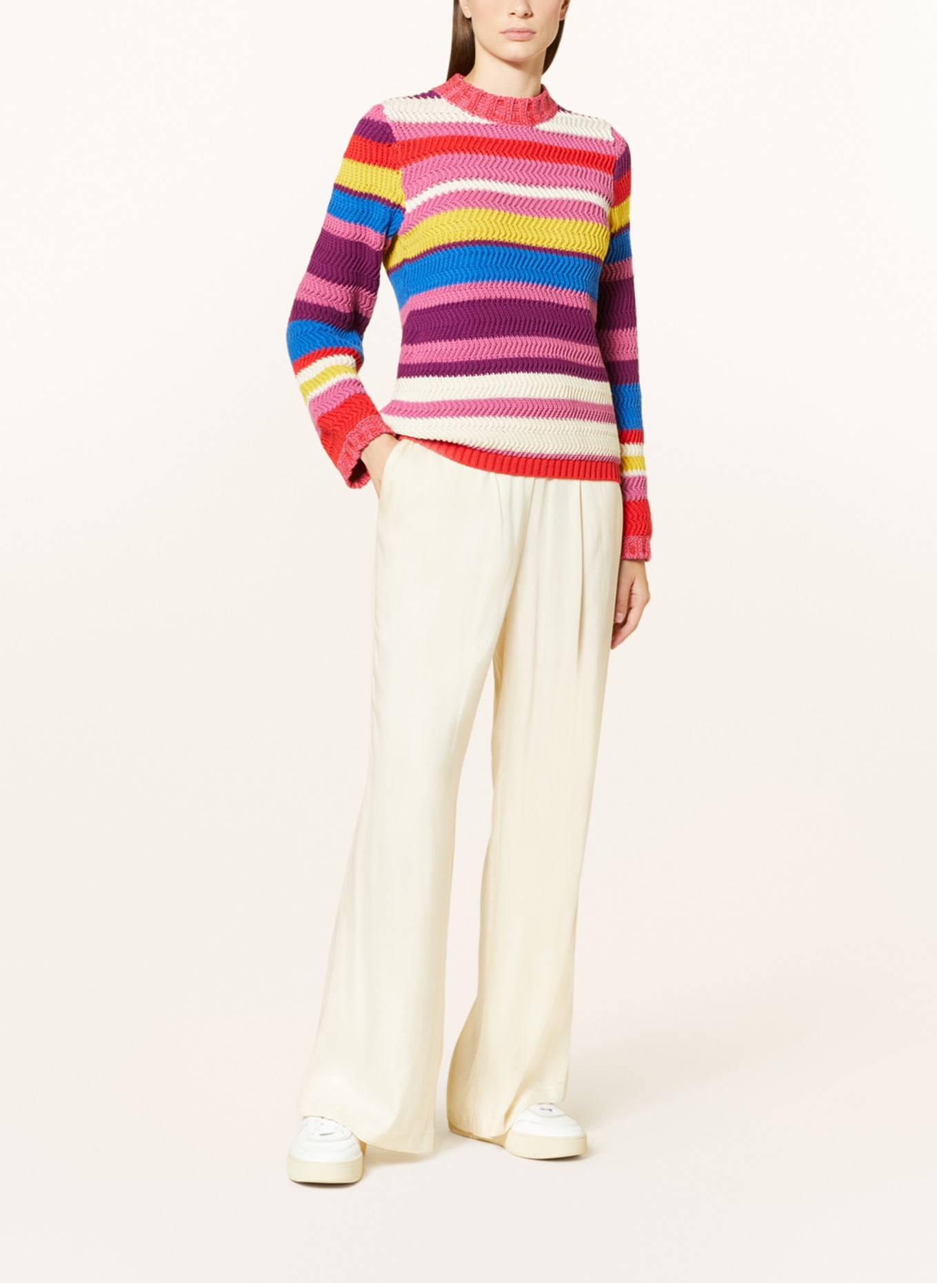 WEEKEND MaxMara Sweater KABIR, Color: DUSKY PINK/ YELLOW/ BLUE (Image 2)