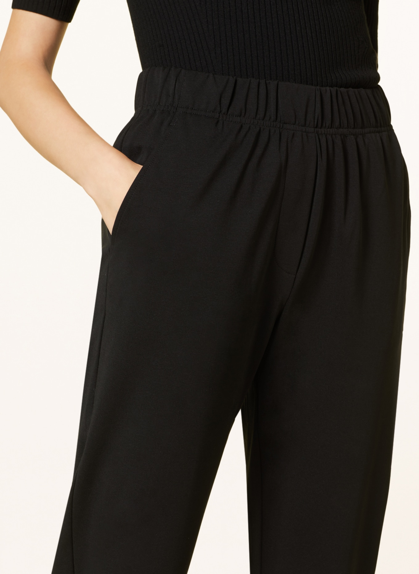 WEEKEND MaxMara 7/8 jersey pants ELFO, Color: BLACK (Image 5)