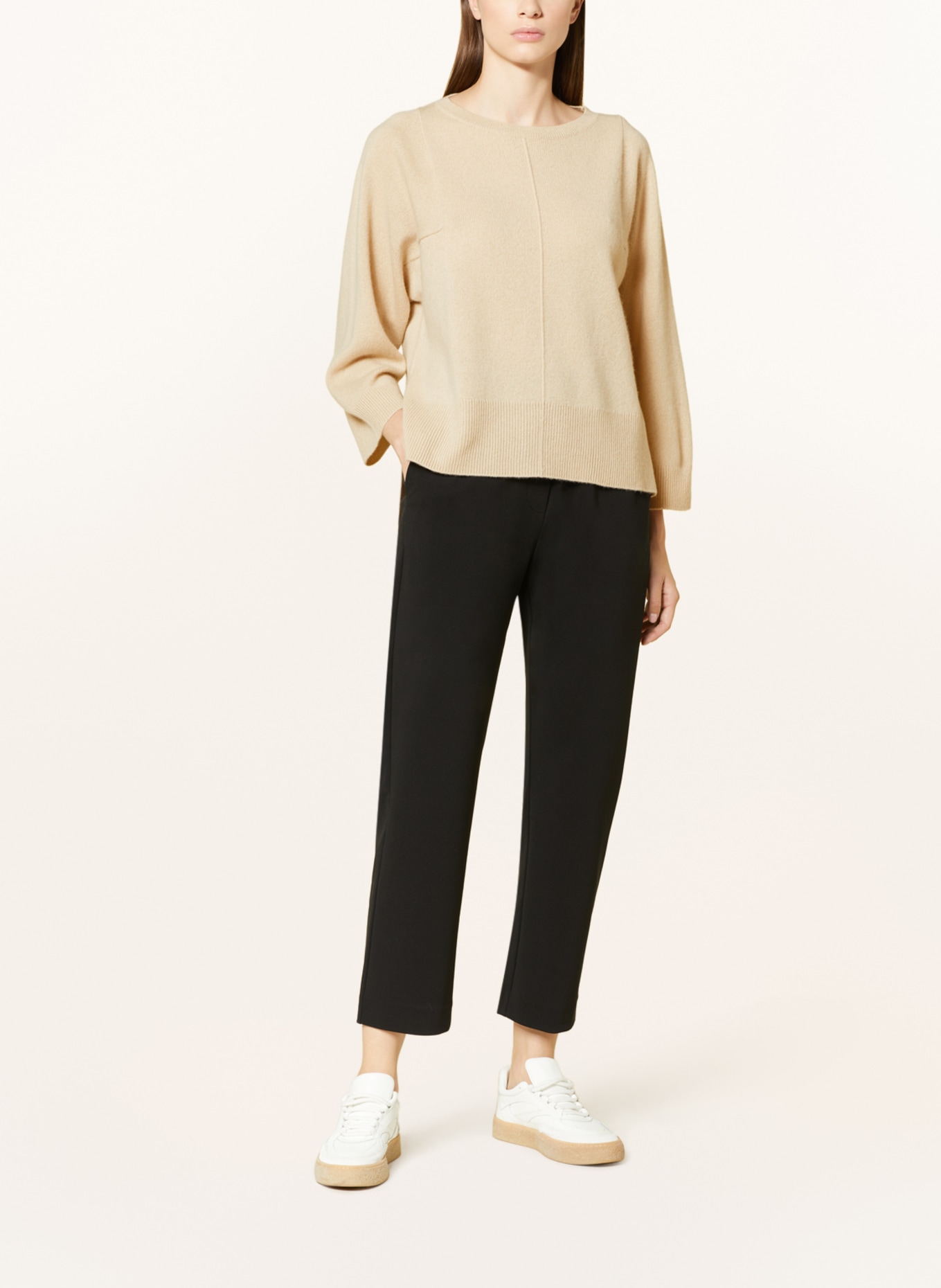 WEEKEND MaxMara Cashmere sweater ALCE with 3/4 sleeves, Color: BEIGE (Image 2)