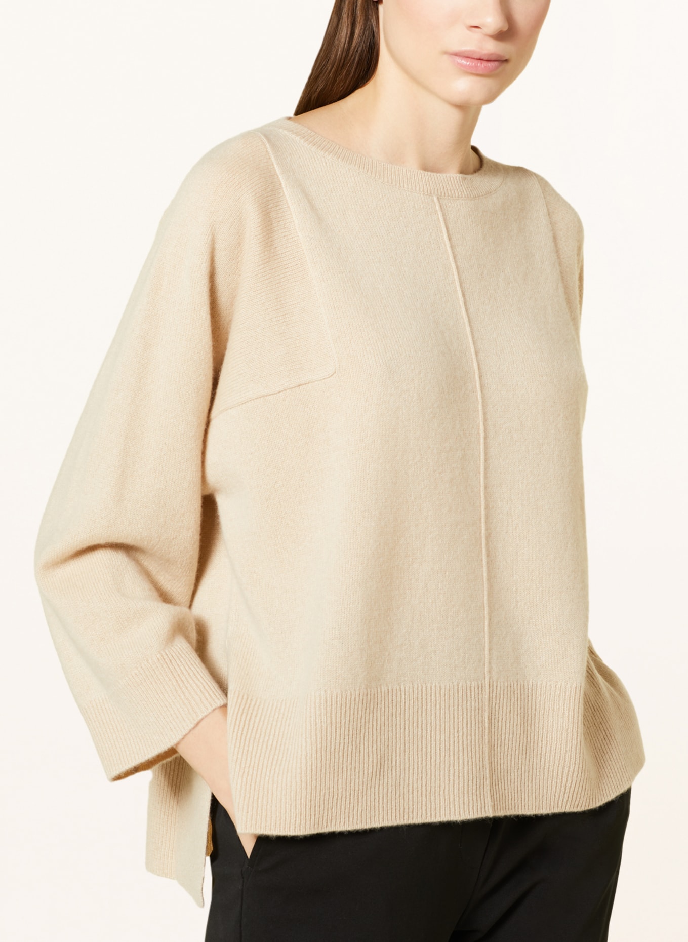 WEEKEND MaxMara Cashmere sweater ALCE with 3/4 sleeves, Color: BEIGE (Image 4)