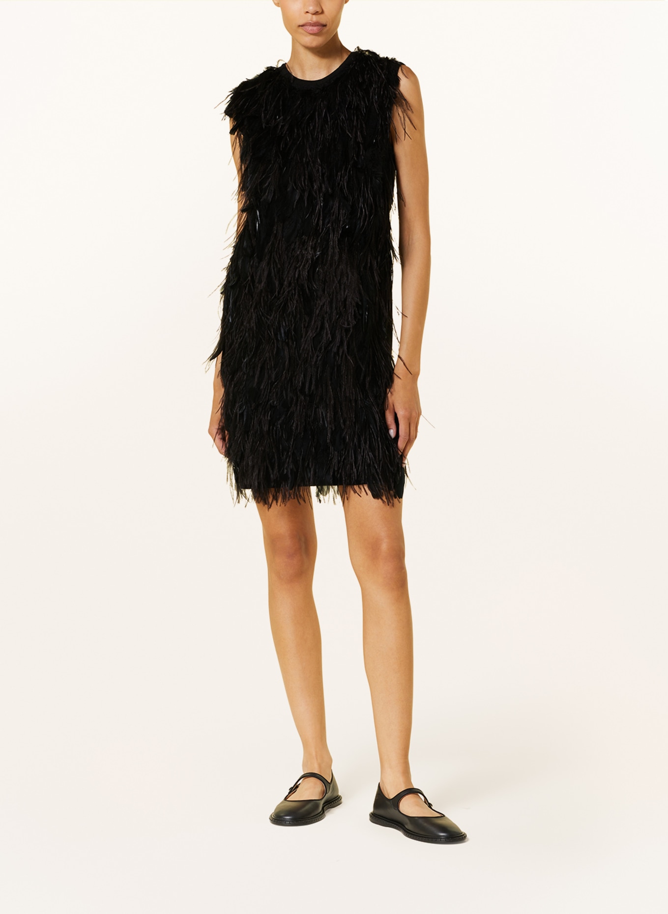 Max Mara Dress SEGGIO with feathers, Color: BLACK (Image 2)