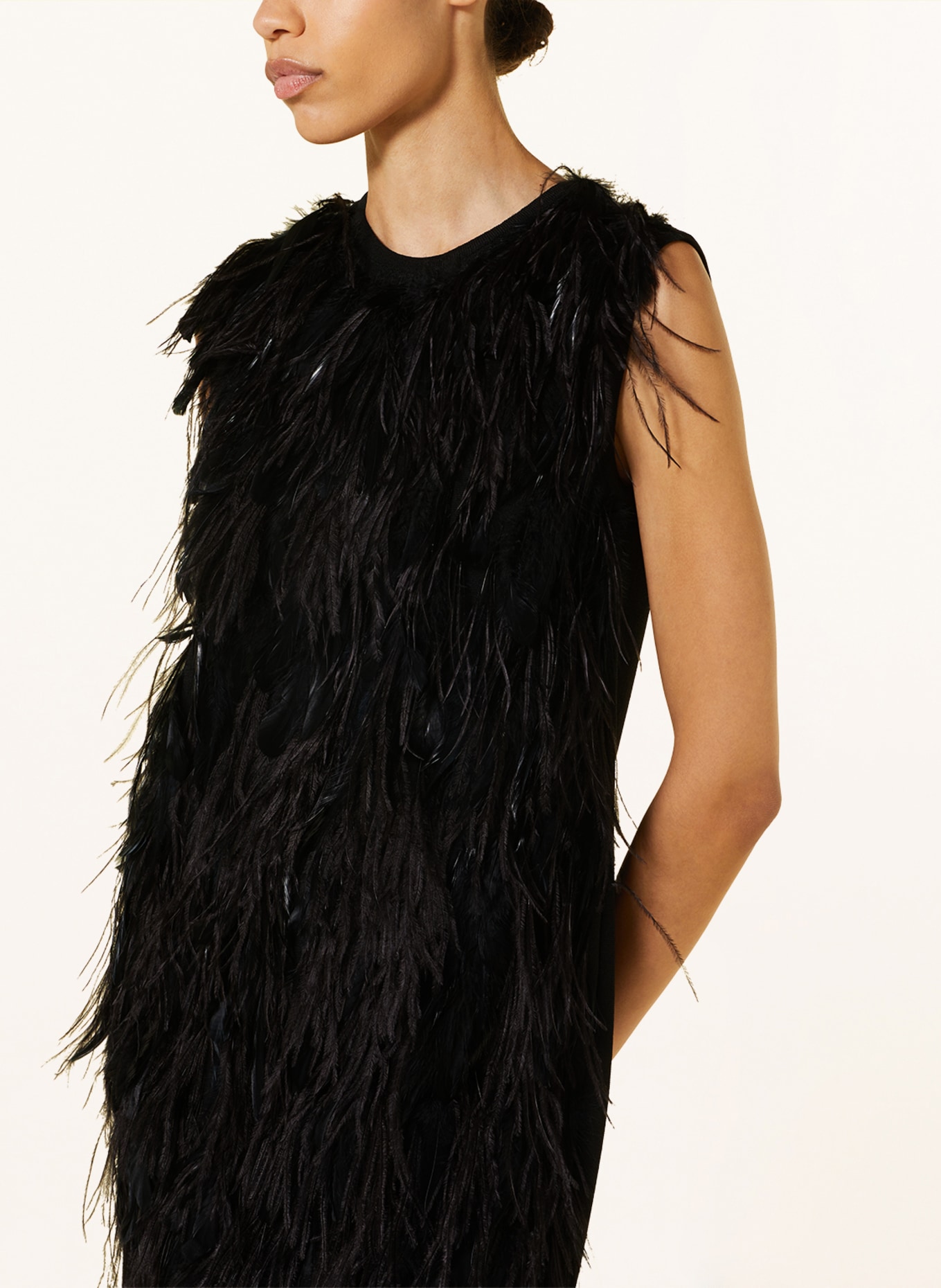 Max Mara Dress SEGGIO with feathers, Color: BLACK (Image 4)