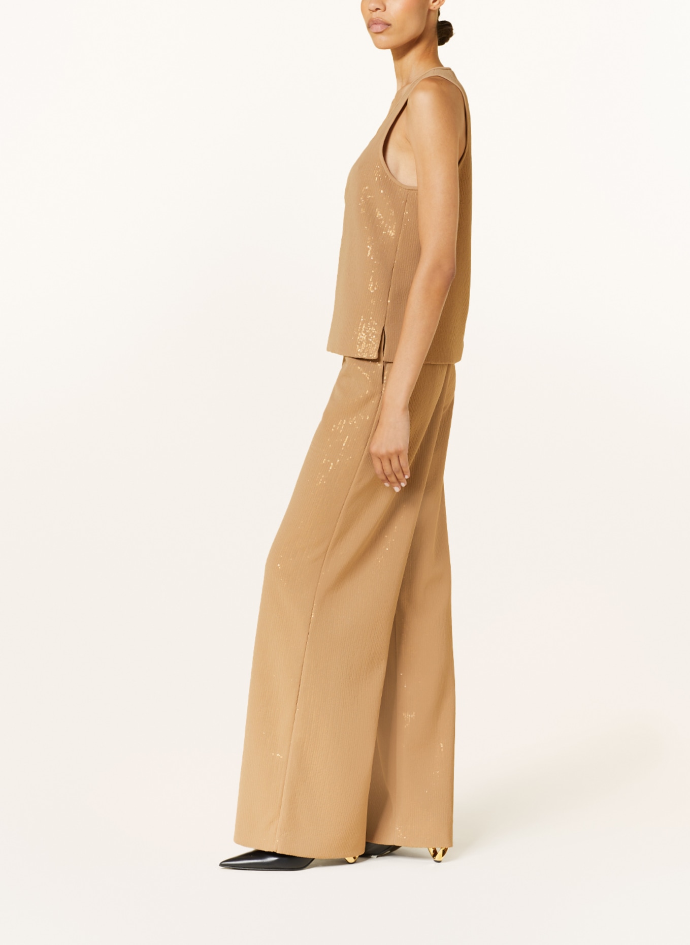 Max Mara Wide leg trousers STELVIO with sequins, Color: CAMEL (Image 4)