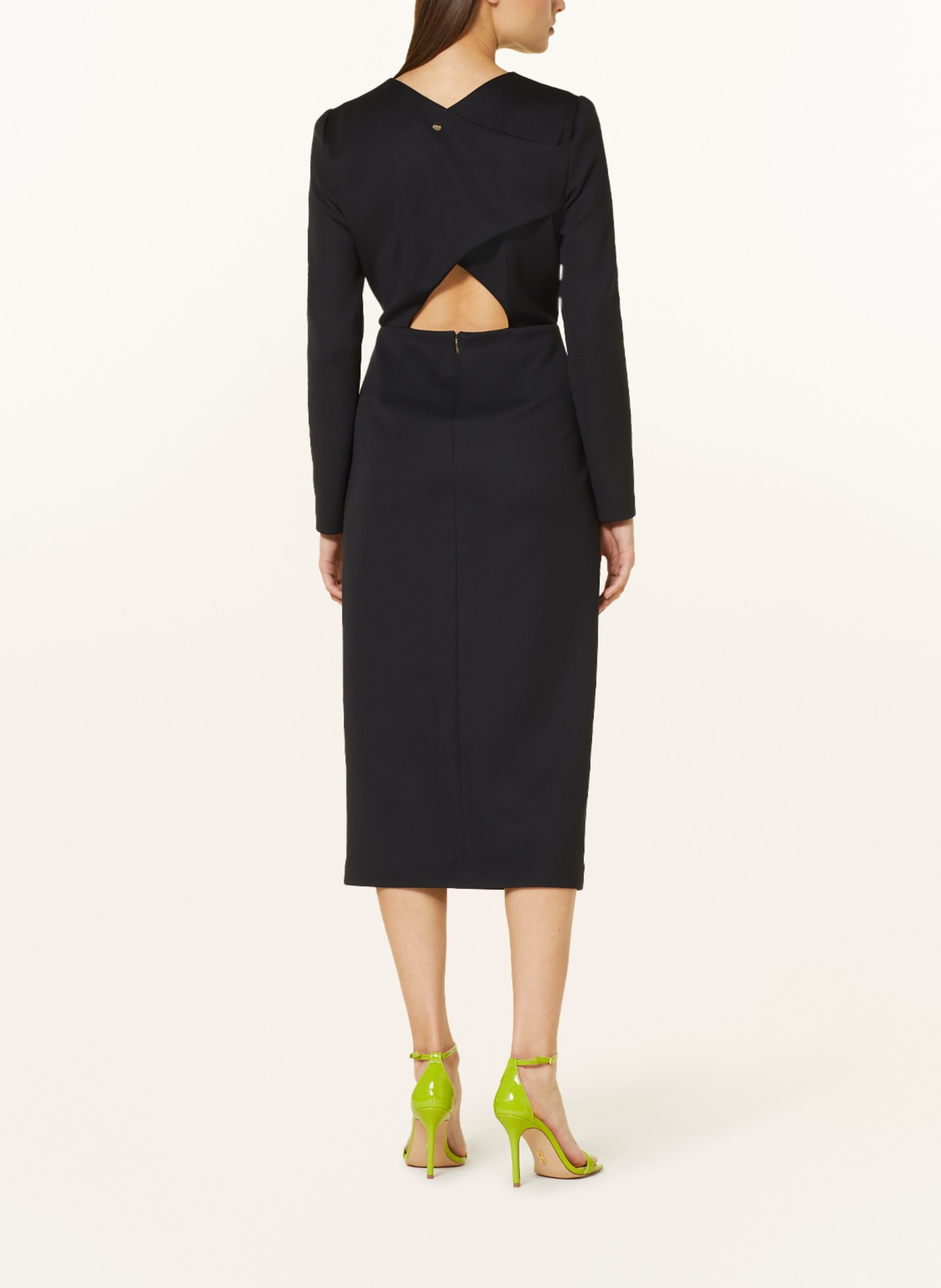MARC CAIN Jersey dress with cut-out, Color: BLACK (Image 3)