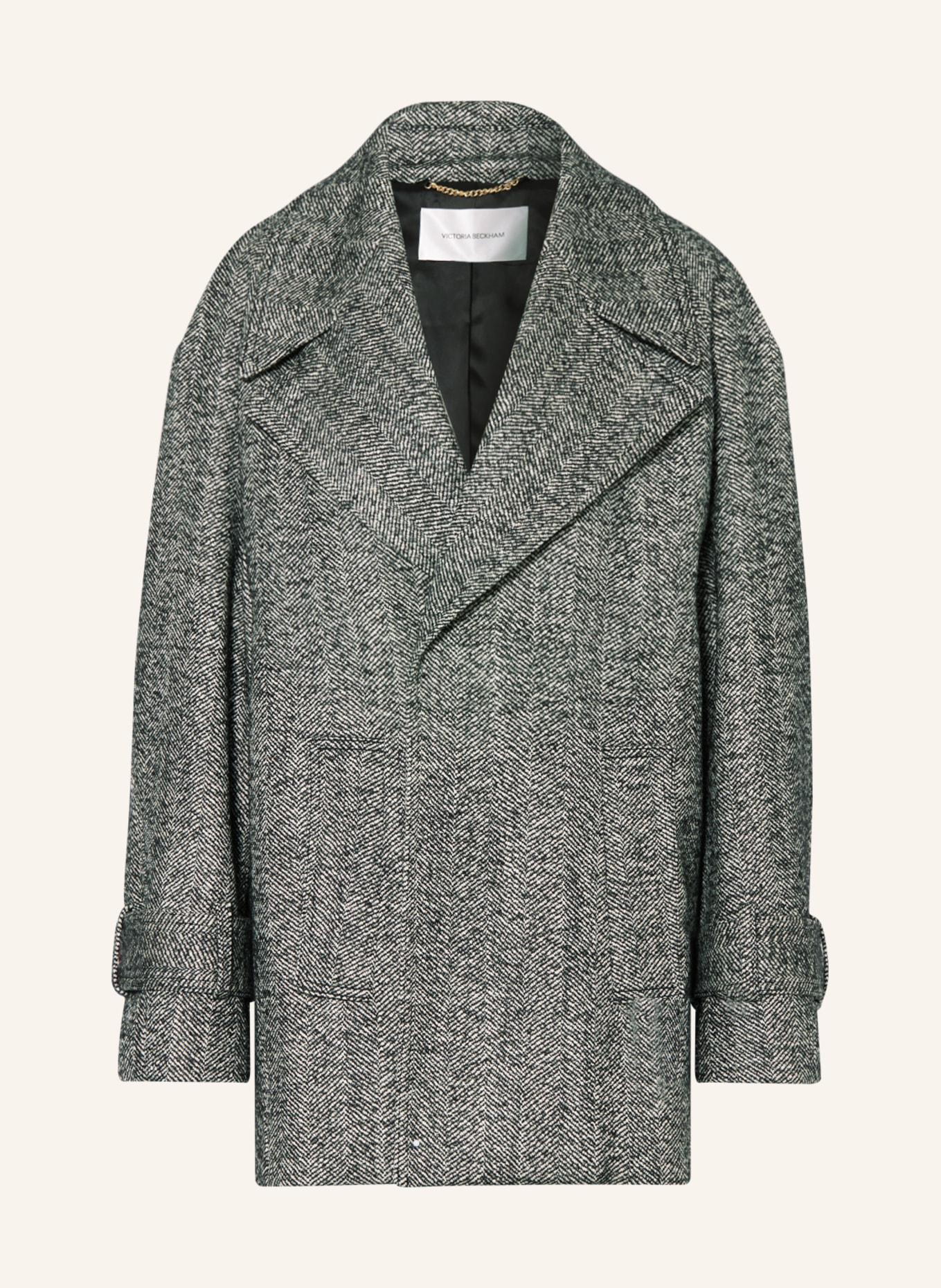 VICTORIABECKHAM Wool coat, Color: BLACK/ WHITE/ GRAY (Image 1)
