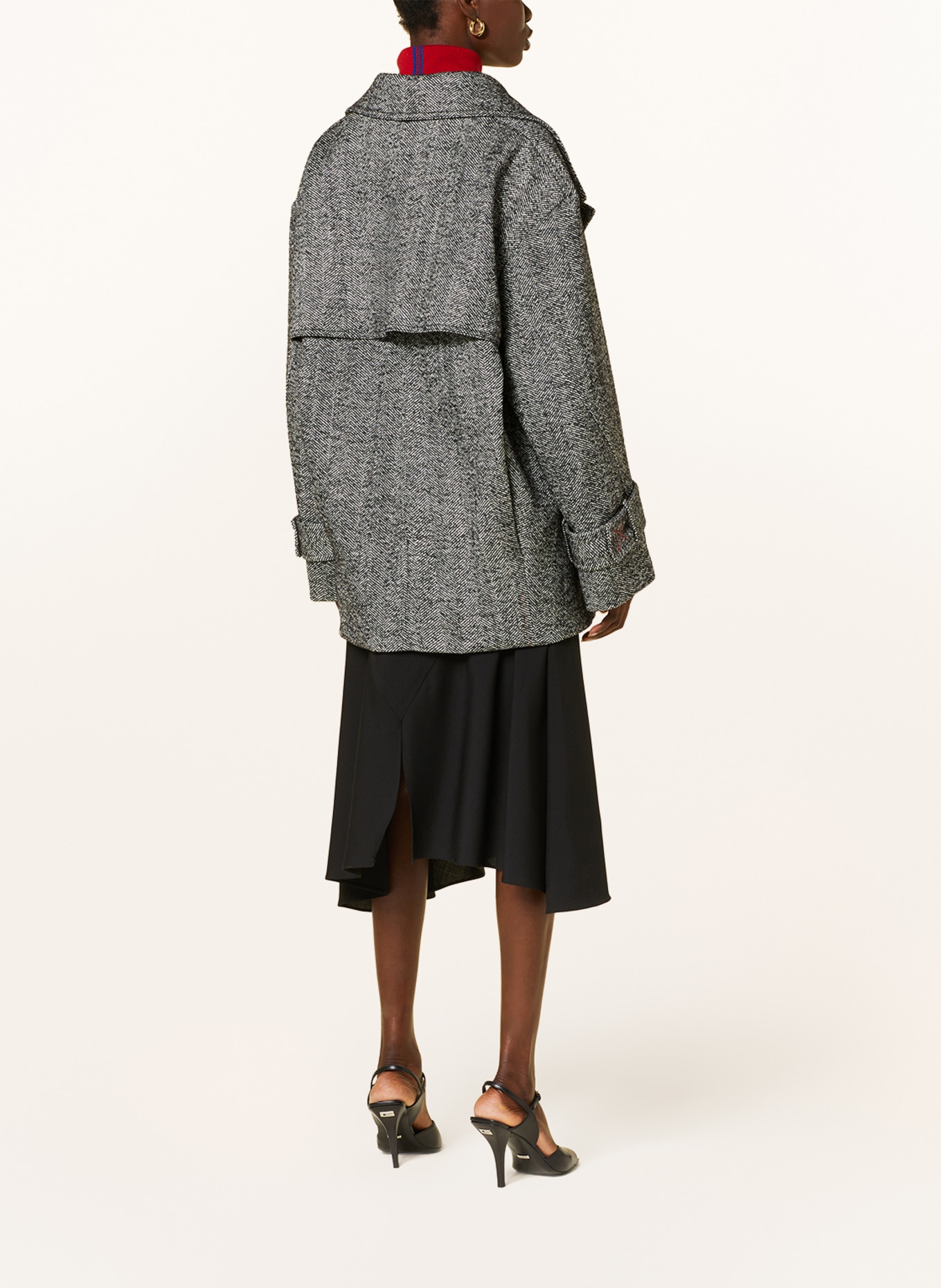 VICTORIABECKHAM Wool coat, Color: BLACK/ WHITE/ GRAY (Image 3)