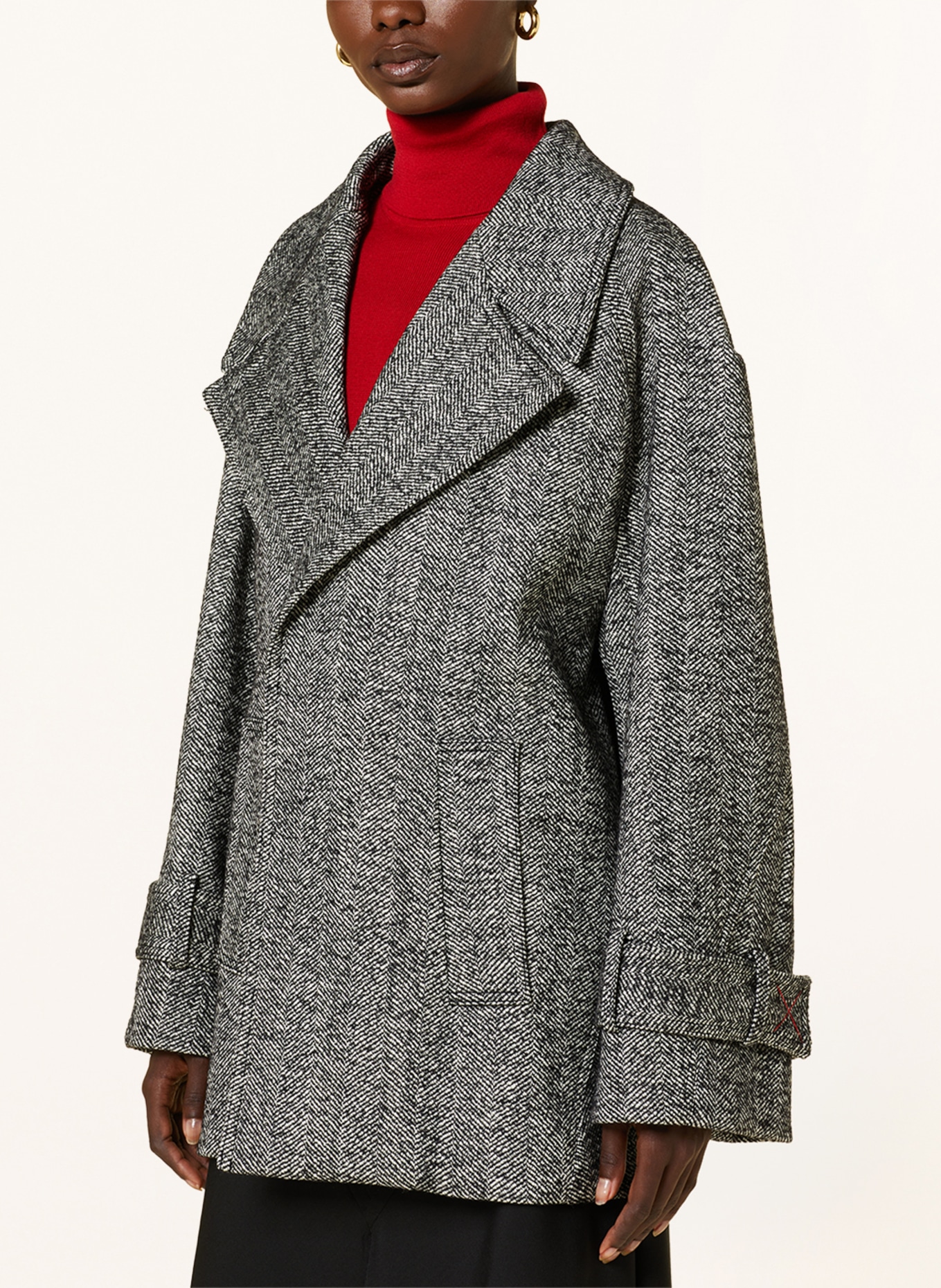 VICTORIABECKHAM Wool coat, Color: BLACK/ WHITE/ GRAY (Image 5)
