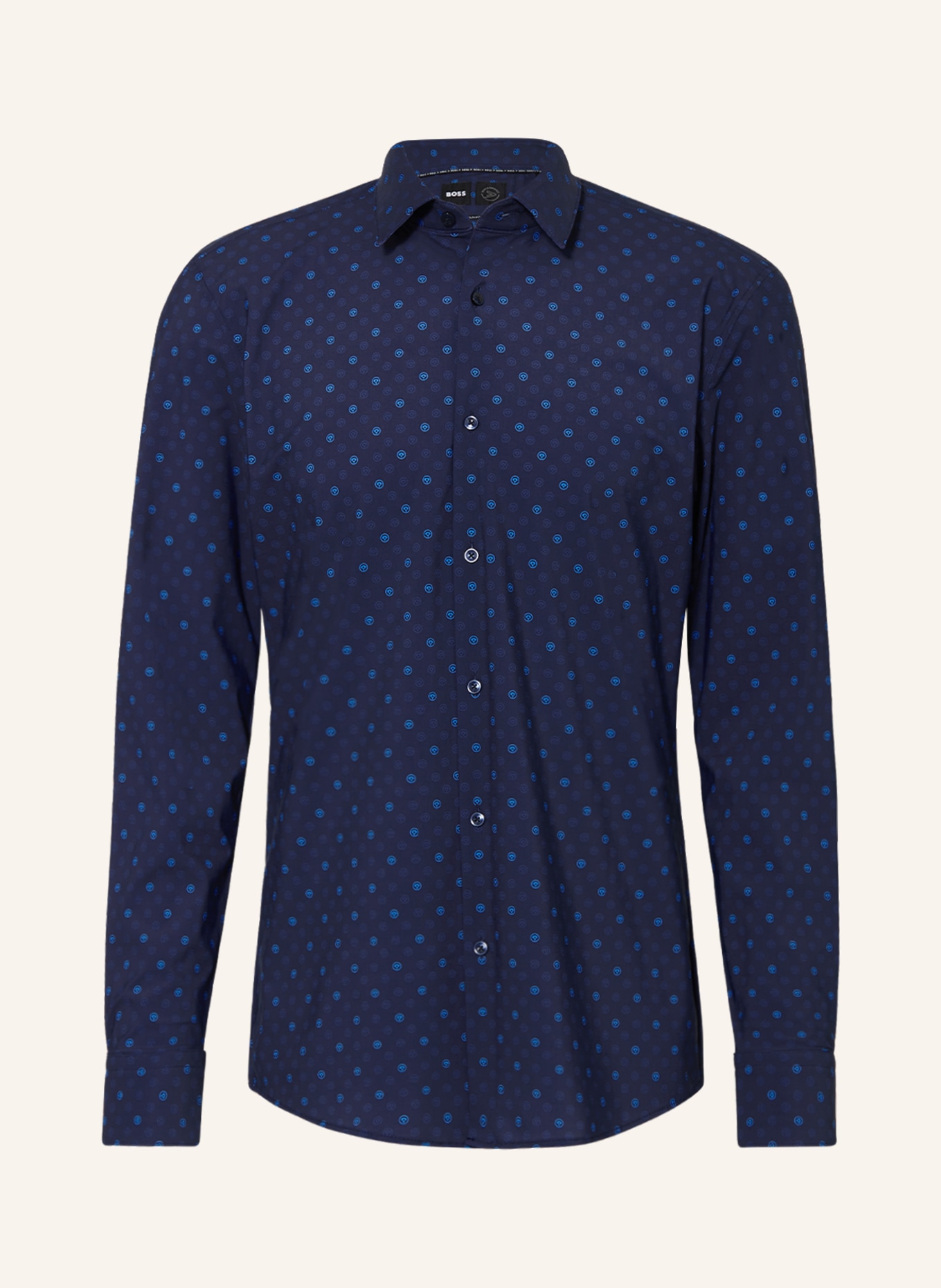 BOSS Jerseyhemd HANK PERFORMANCE Slim Fit, Farbe: DUNKELBLAU/ TÜRKIS (Bild 1)