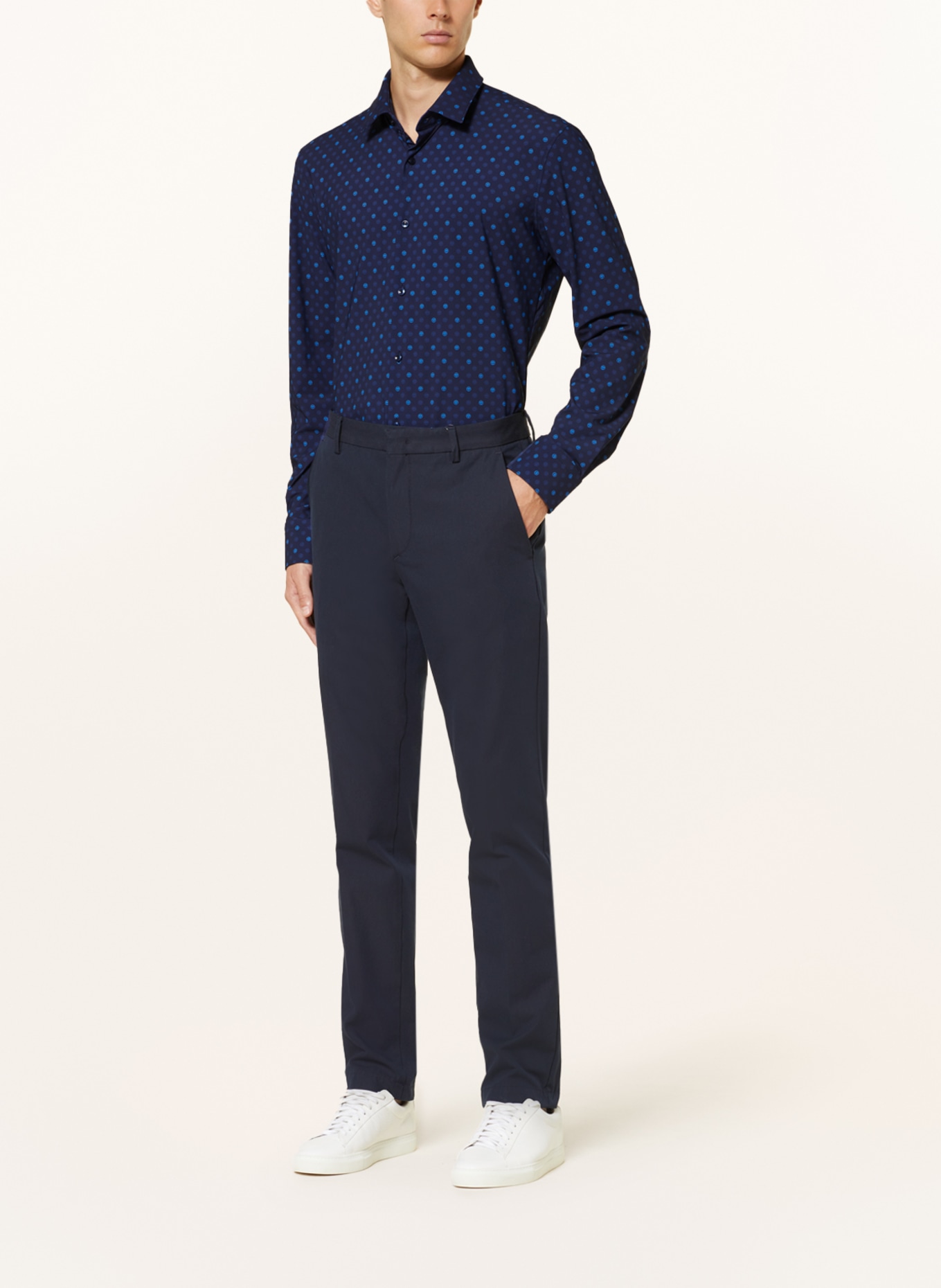 BOSS Jerseyhemd HANK PERFORMANCE Slim Fit, Farbe: DUNKELBLAU/ TÜRKIS (Bild 2)