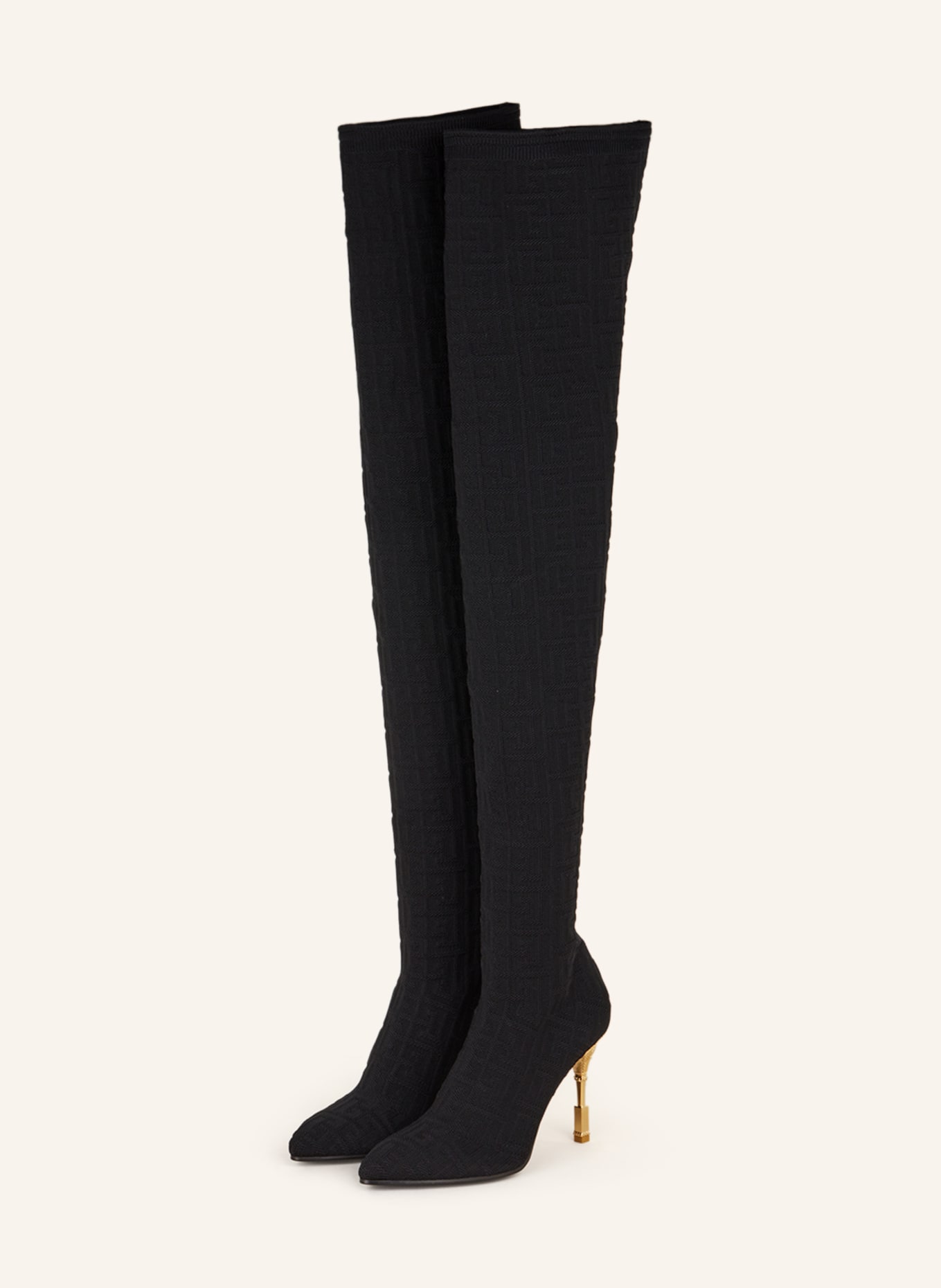 BALMAIN Over the knee boots, Color: BLACK (Image 1)