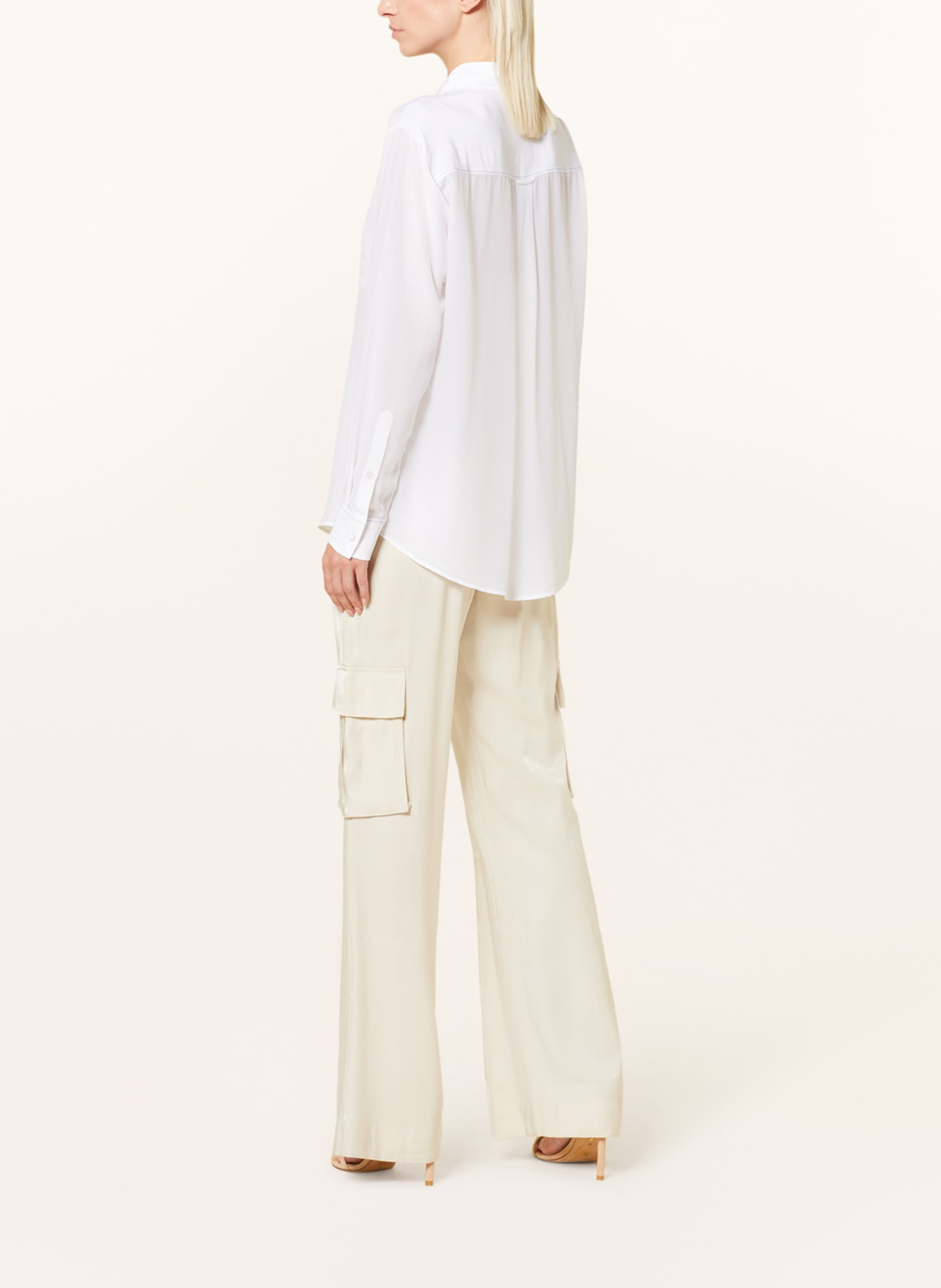 BOSS Blouse BIVENTIDUE with silk, Color: WHITE (Image 3)