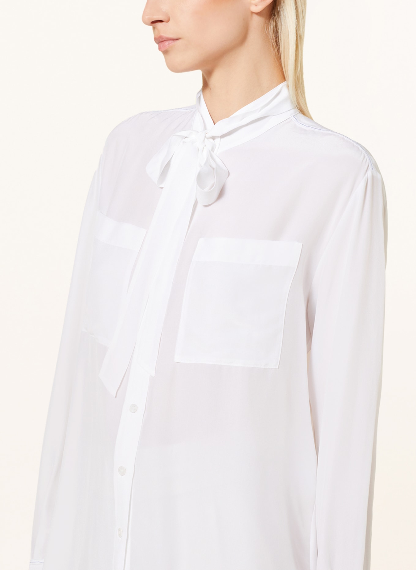 BOSS Blouse BIVENTIDUE with silk, Color: WHITE (Image 4)