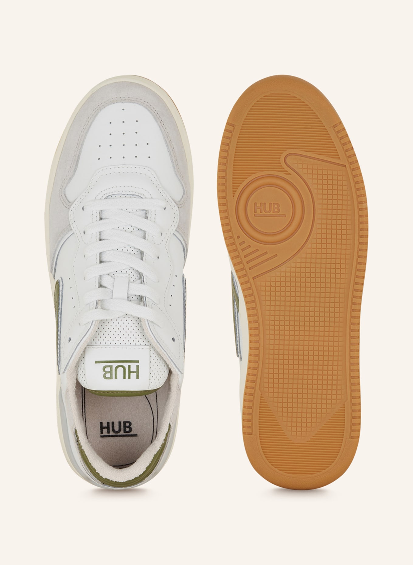 HUB Sneakers SMASH, Color: WHITE/ OLIVE (Image 5)