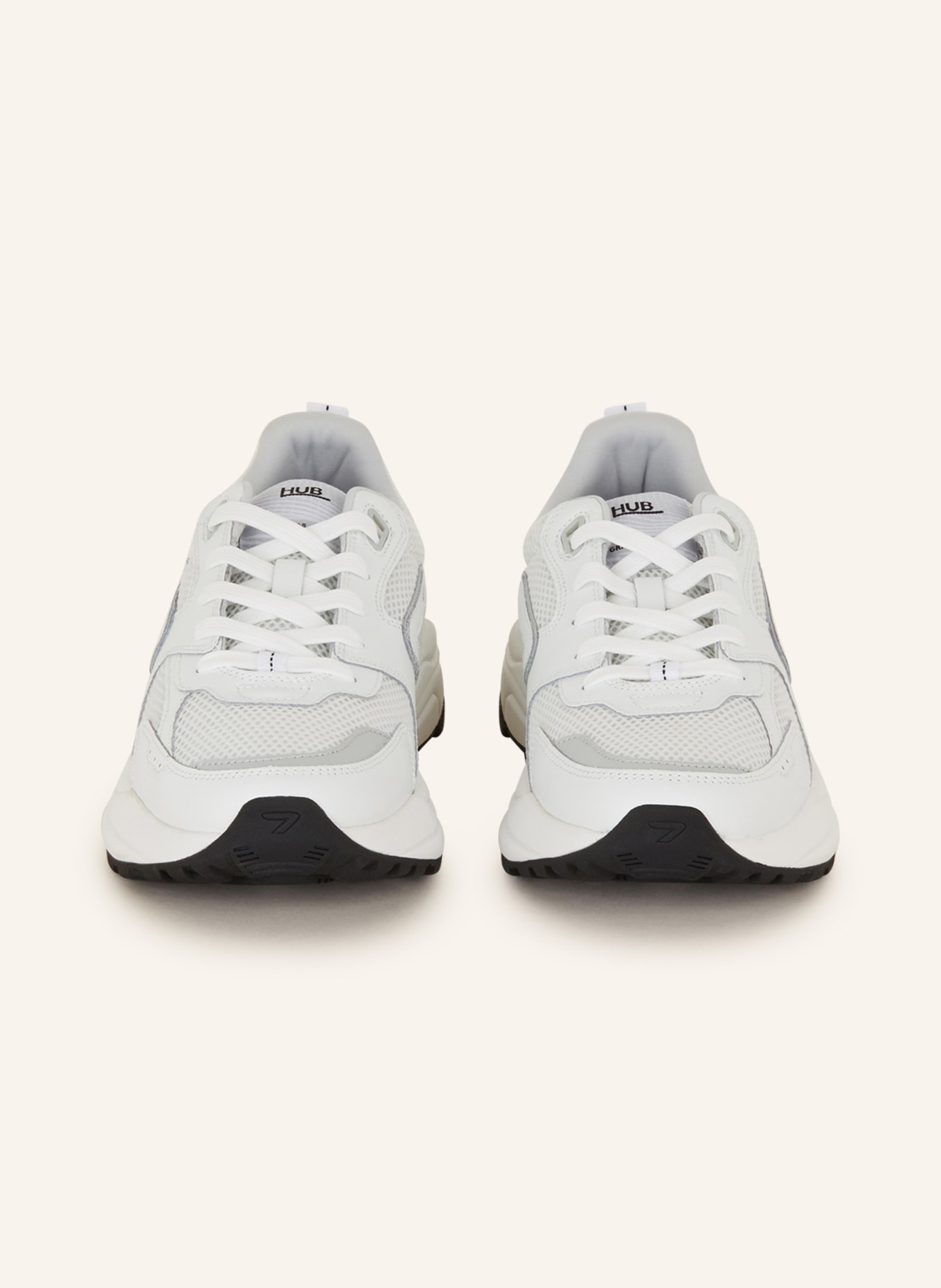 HUB Sneakers GRID-M, Color: WHITE/ BLACK (Image 3)