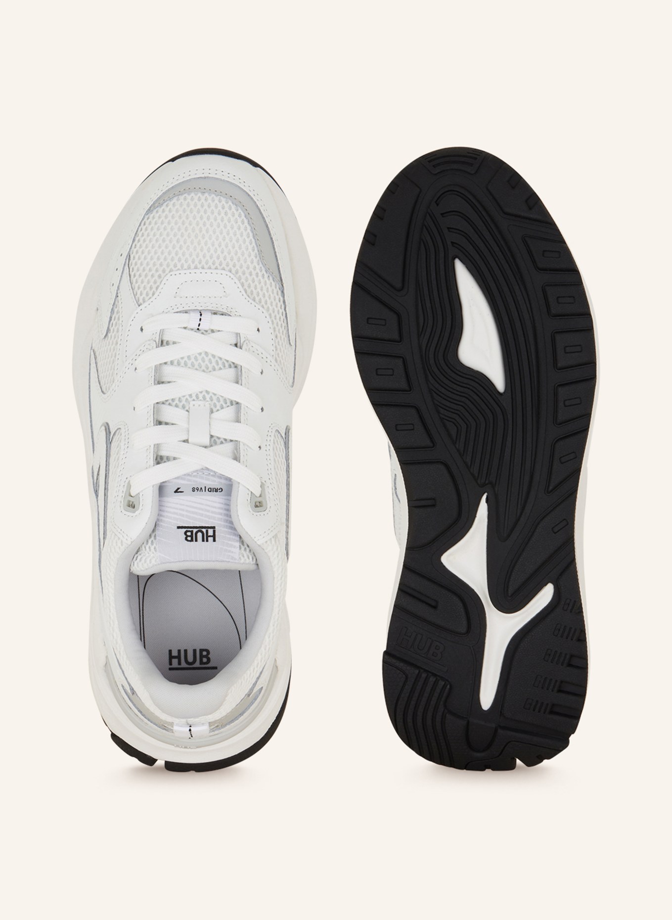 HUB Sneakers GRID-M, Color: WHITE/ BLACK (Image 5)
