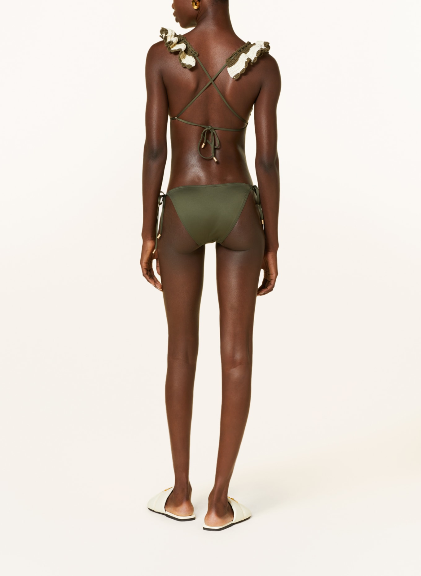 ZIMMERMANN Triangel-Bikini DEVI CROCHET, Farbe: KHAKI/ CREME (Bild 3)