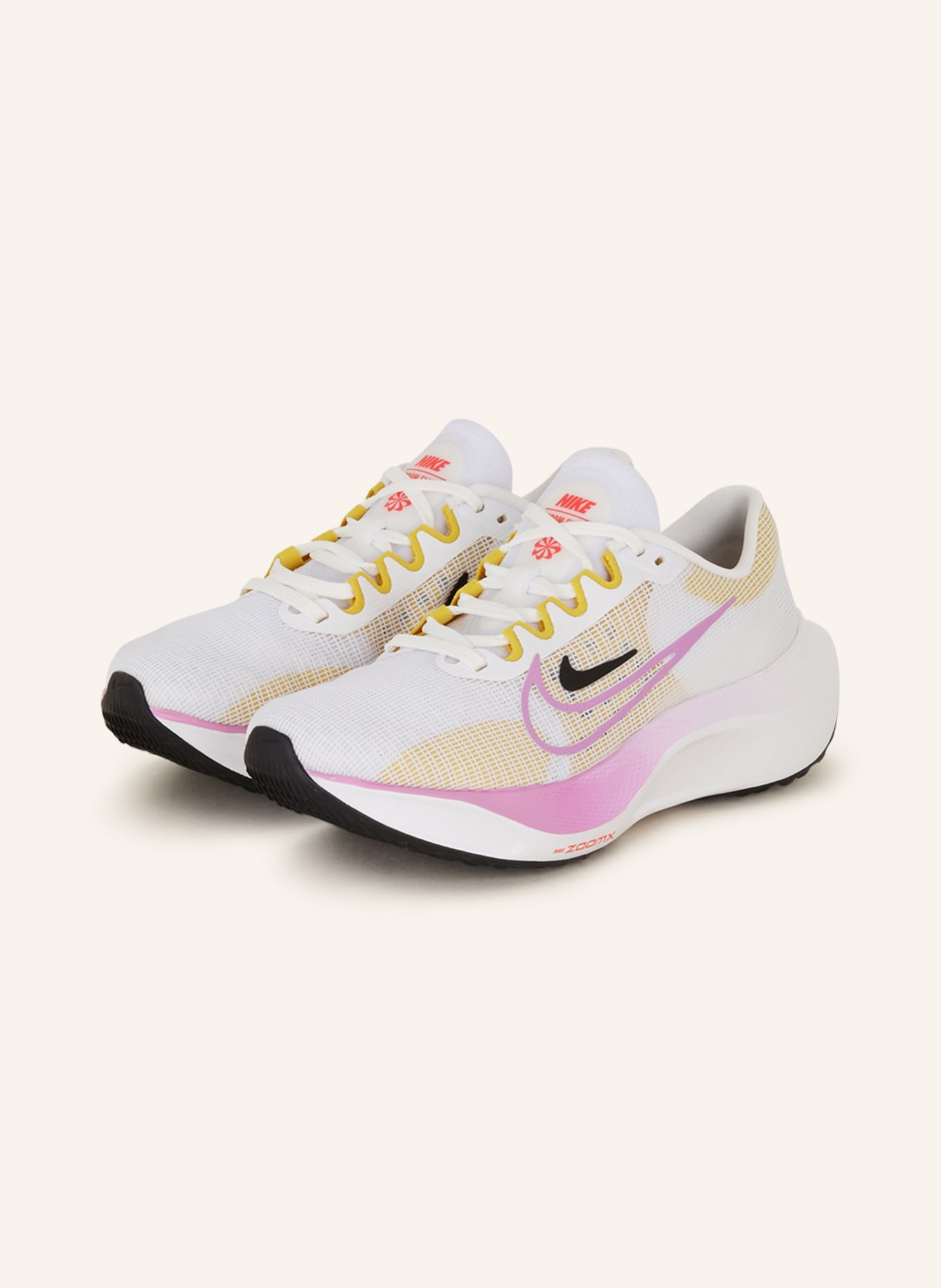 Nike Running shoes ZOOM FLY 5, Color: WHITE/ FUCHSIA/ DARK YELLOW (Image 1)