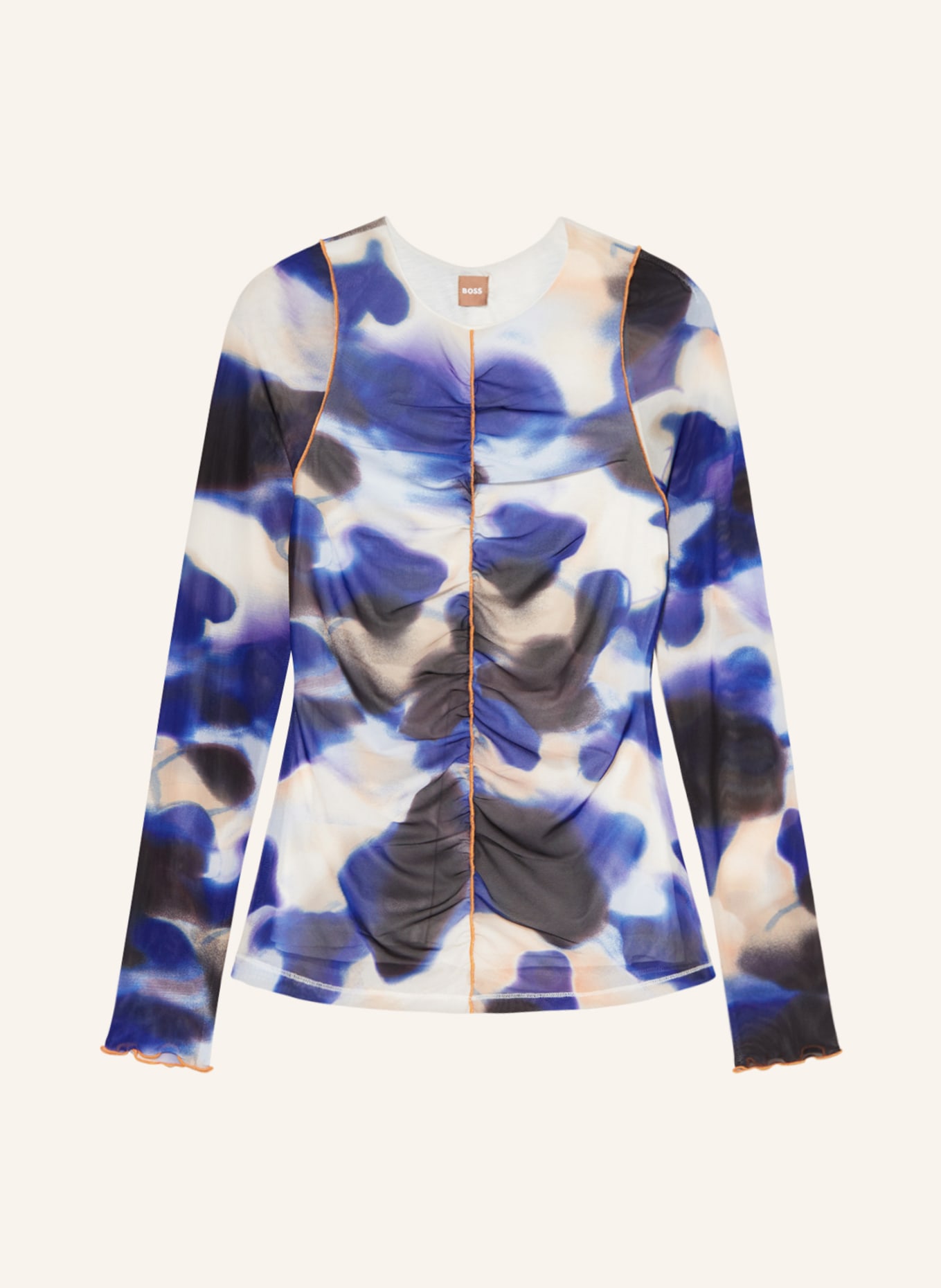 BOSS Long sleeve shirt EMEELA, Color: BLACK/ BLUE/ CREAM (Image 1)