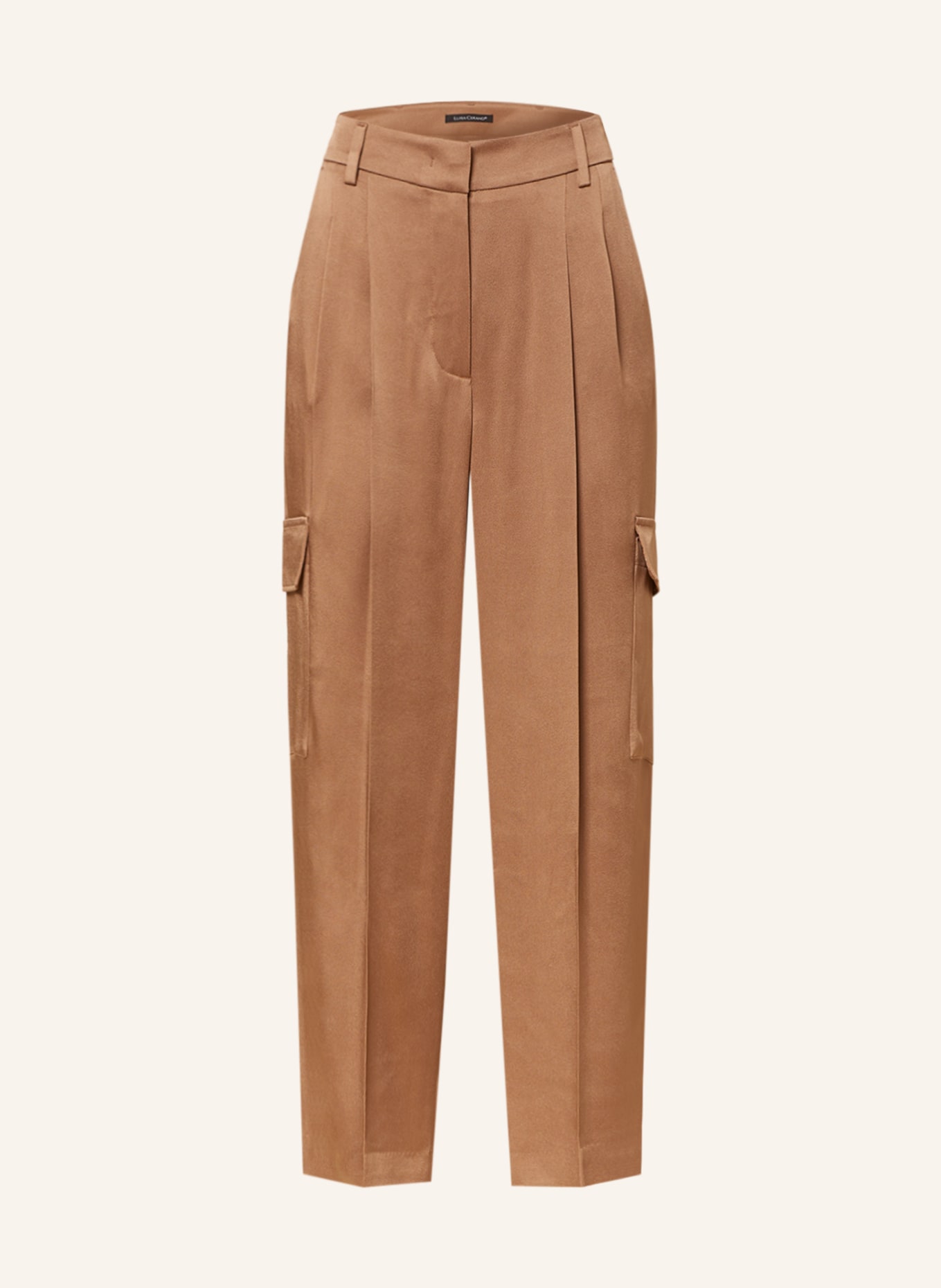 LUISA CERANO Cargo pants made of satin, Color: CAMEL (Image 1)