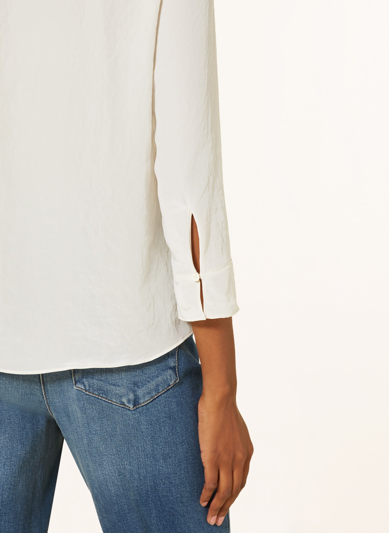 LUISA CERANO Shirt blouse in satin, Color: CREAM (Image 4)
