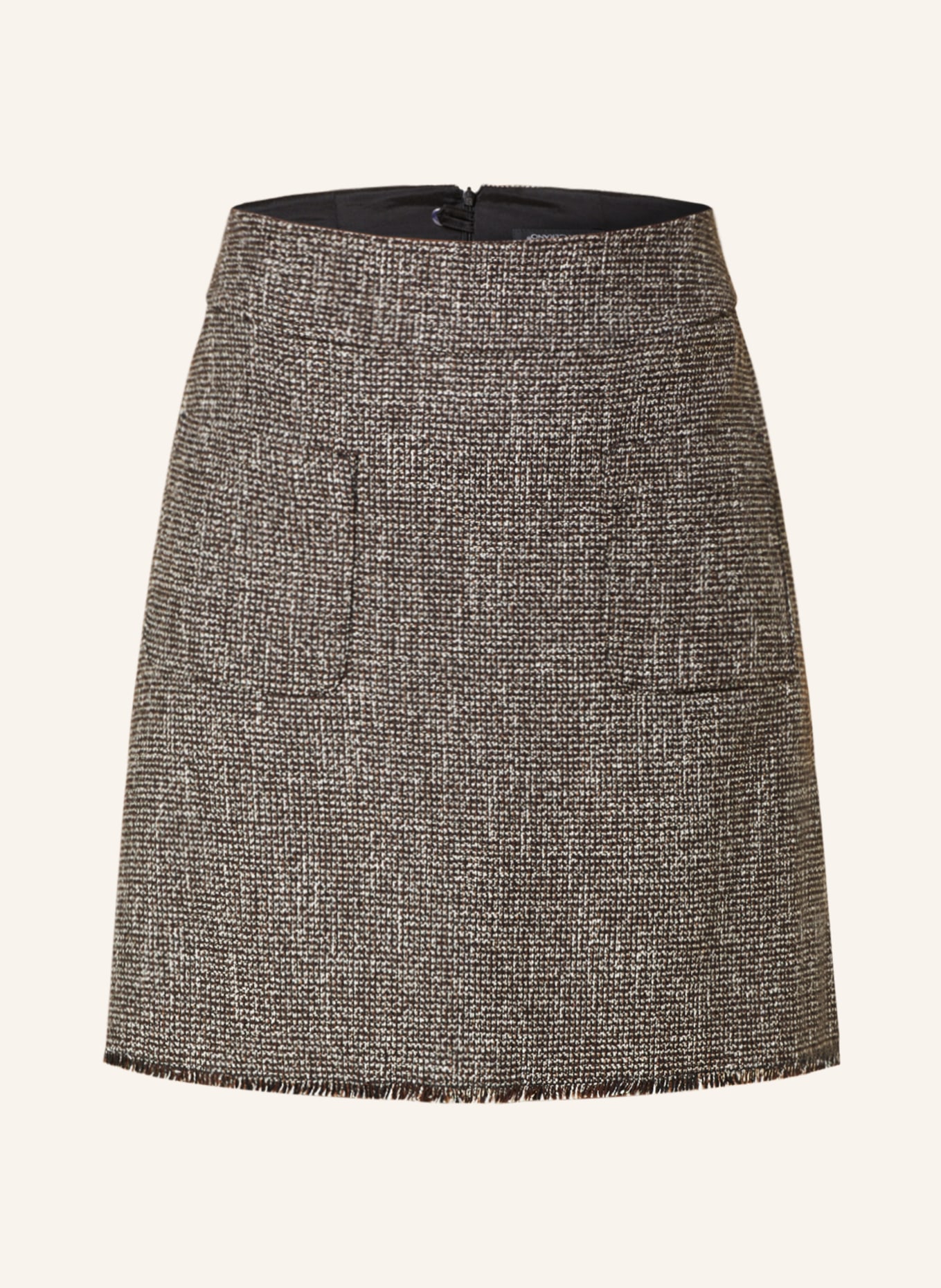 LUISA CERANO Spódnica z tweedu, Kolor: CIEMNOBRĄZOWY (Obrazek 1)