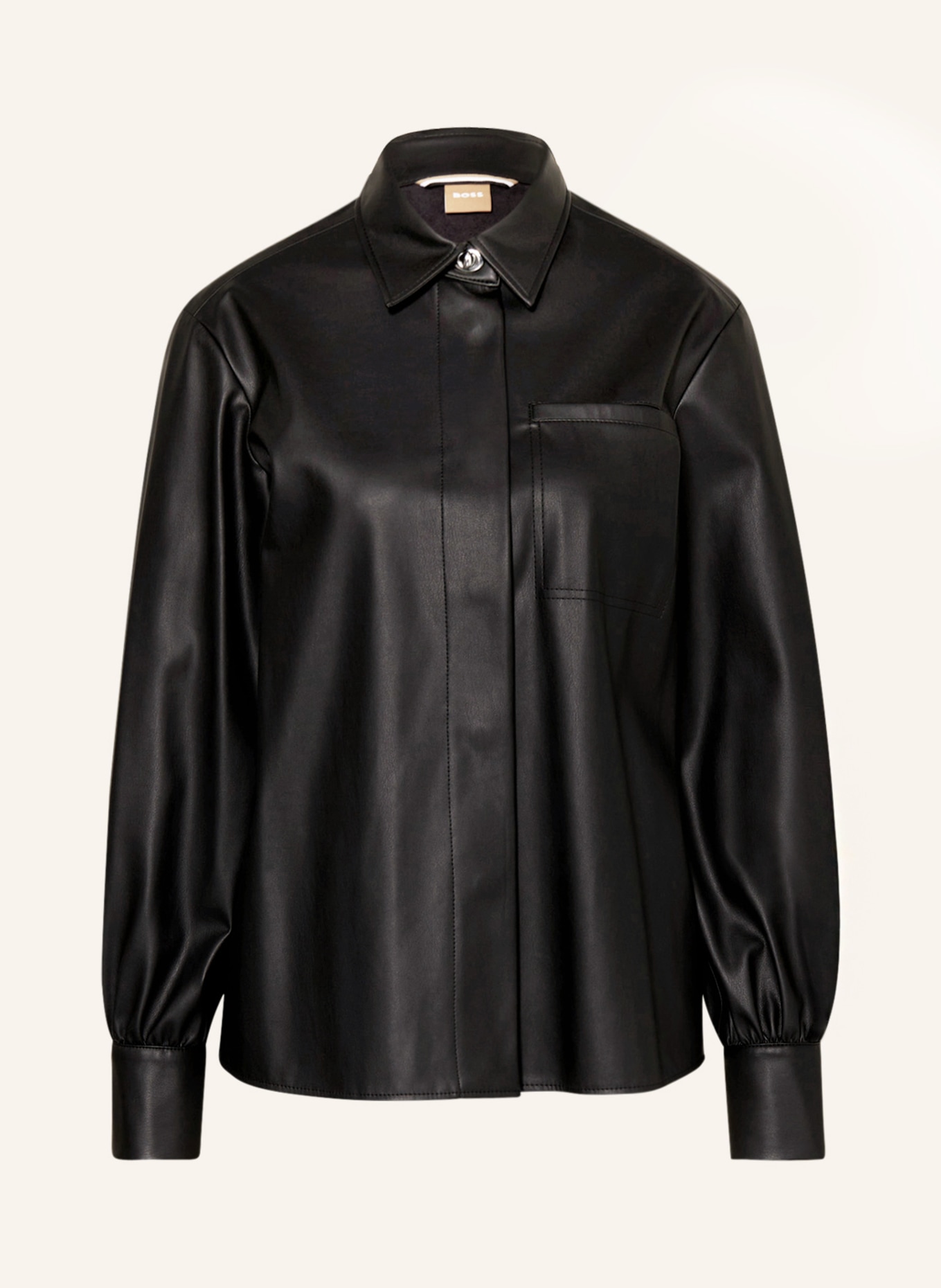 BOSS Shirt blouse BOKASA leather look, Color: BLACK (Image 1)