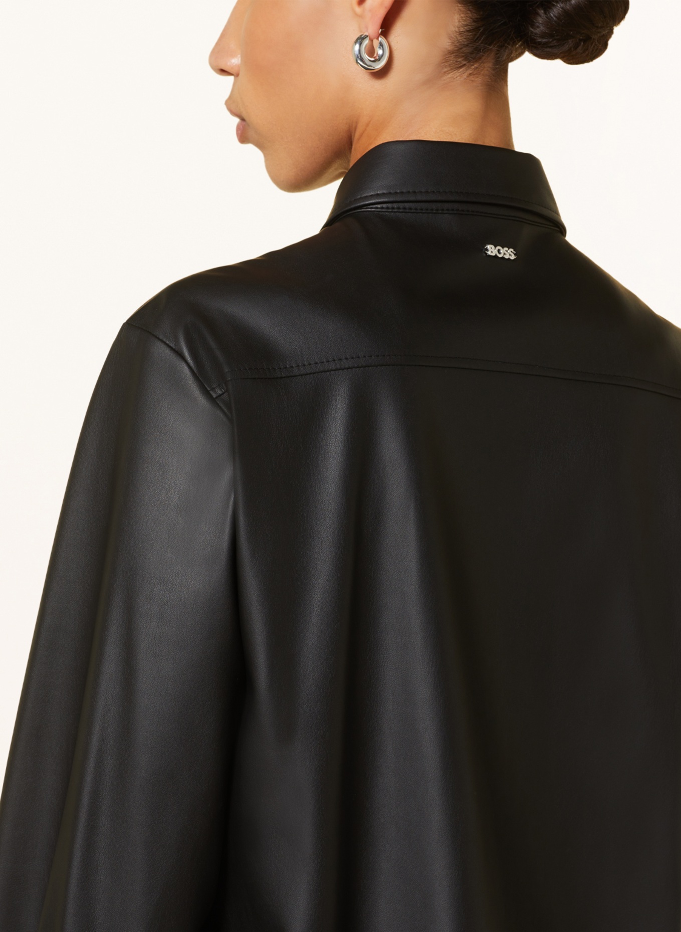 BOSS Shirt blouse BOKASA leather look, Color: BLACK (Image 4)