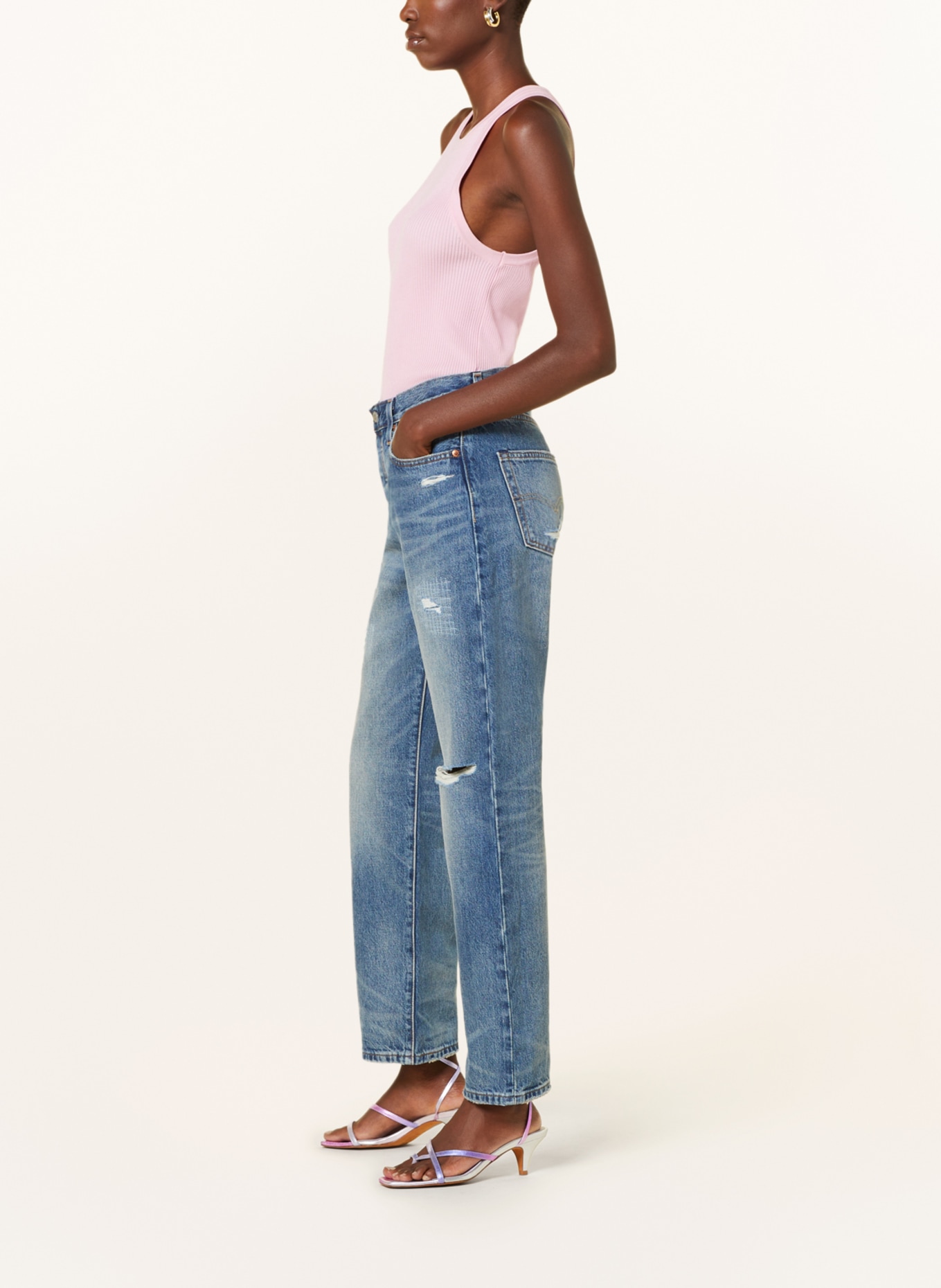 Levi's® Straight Jeans 501, Farbe: 25 Dark Indigo - Worn In (Bild 4)